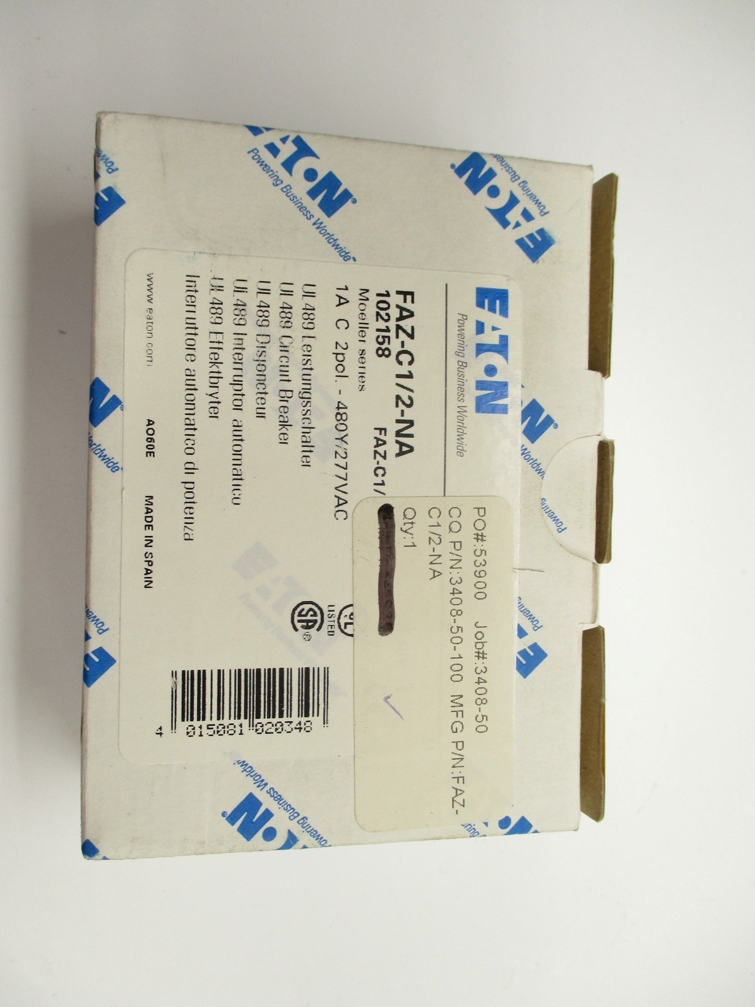 EATON FAZ-C1/2-NA 1A 480/277VAC NSMP