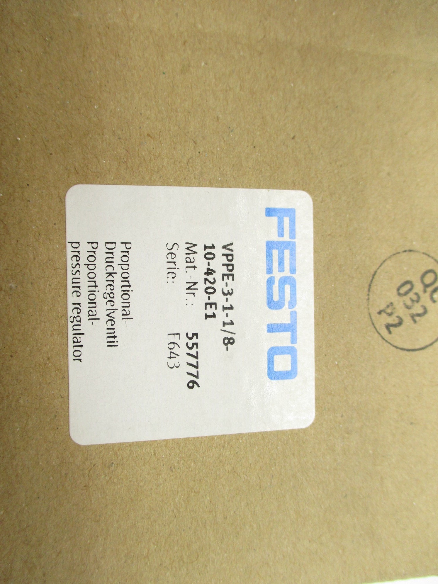 FESTO VPPE-3-1-1/8-10-420-E1 NSMP