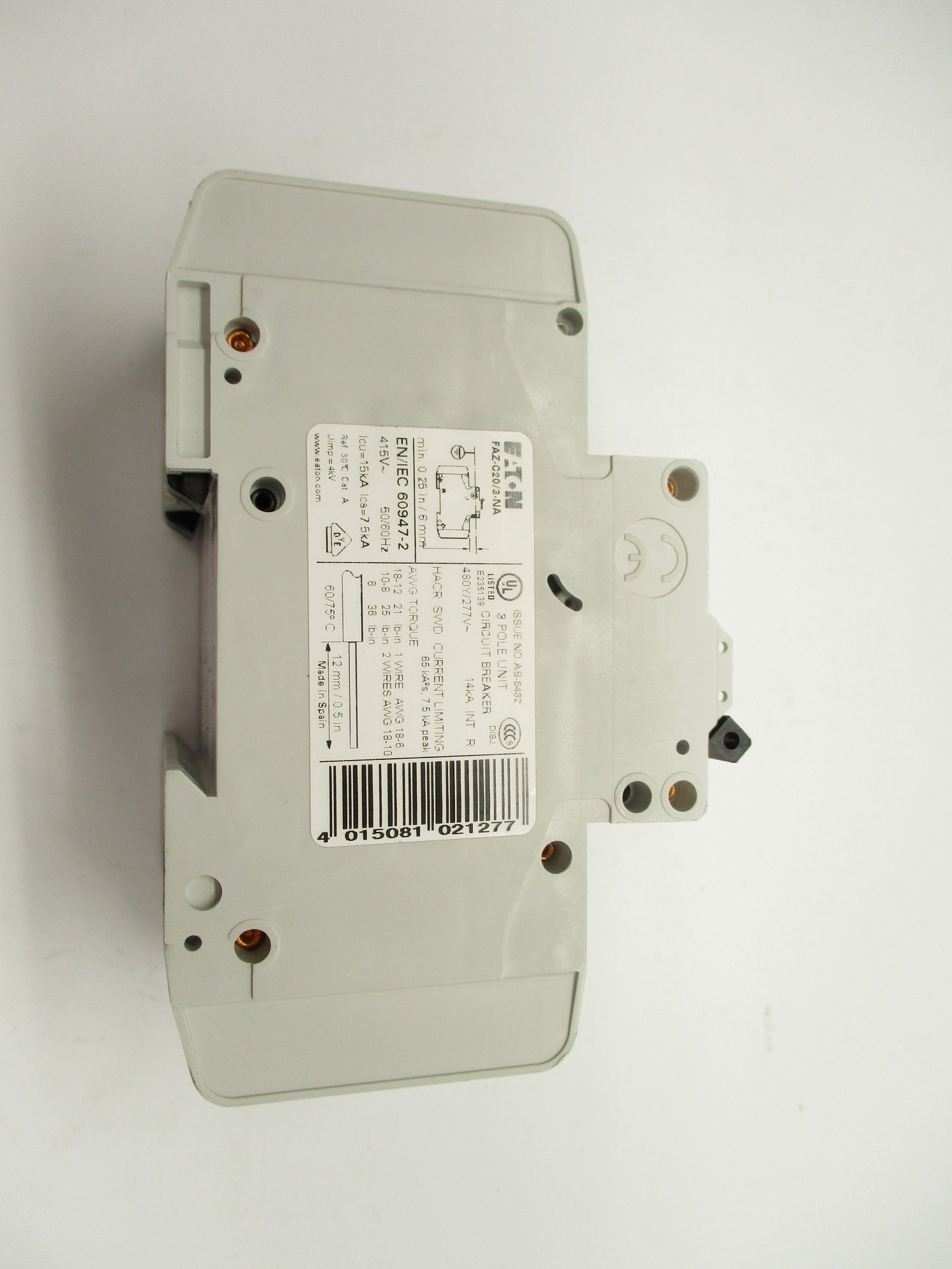 EATON FAZ-C20/3-NA 20A 480/277VAC NSMP