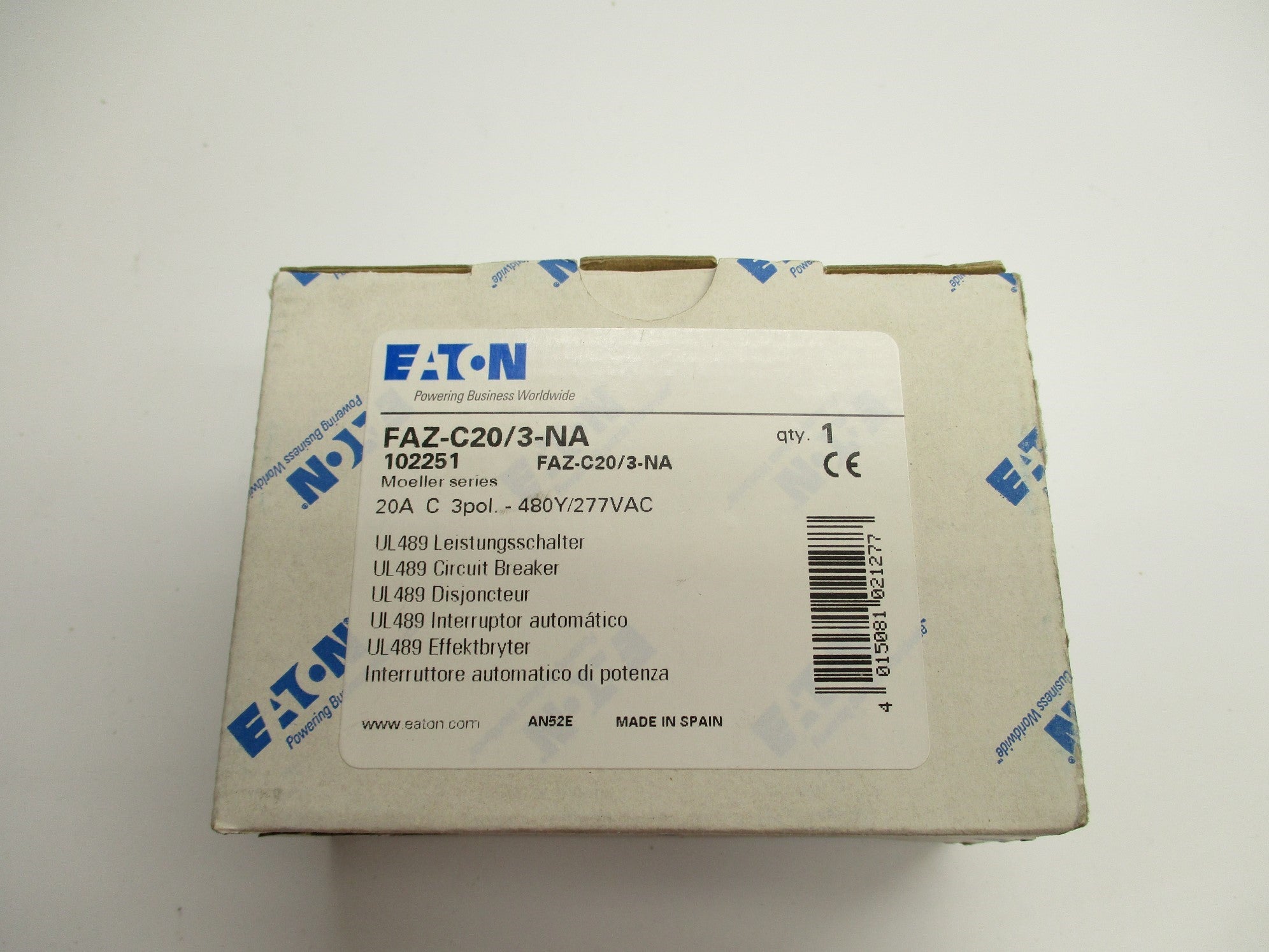 EATON FAZ-C20/3-NA 20A 480/277VAC NSMP