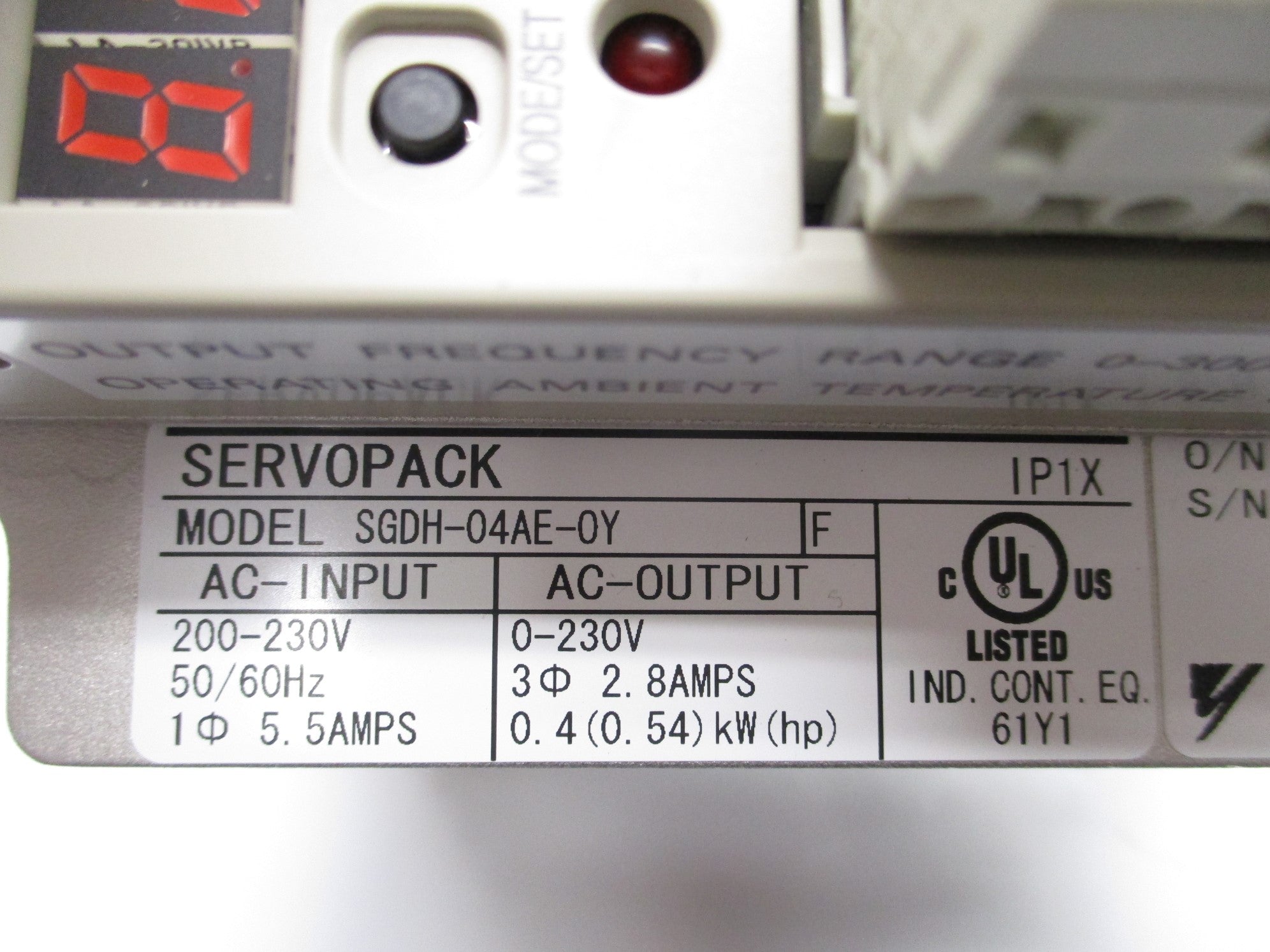 YASKAWA SGDH-04AE-OY NSNP