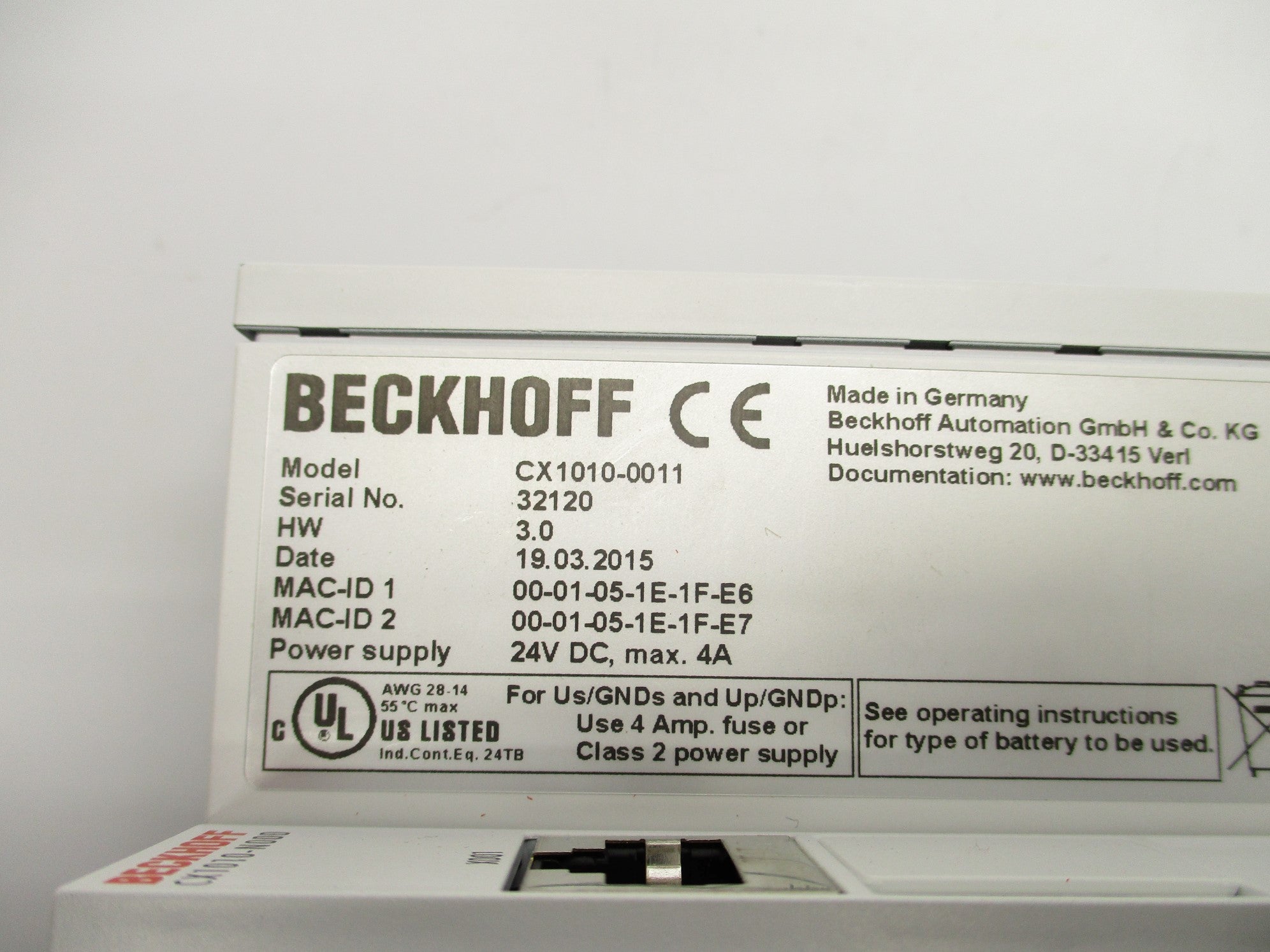 BECKHOFF CX1010-0011 NSMP