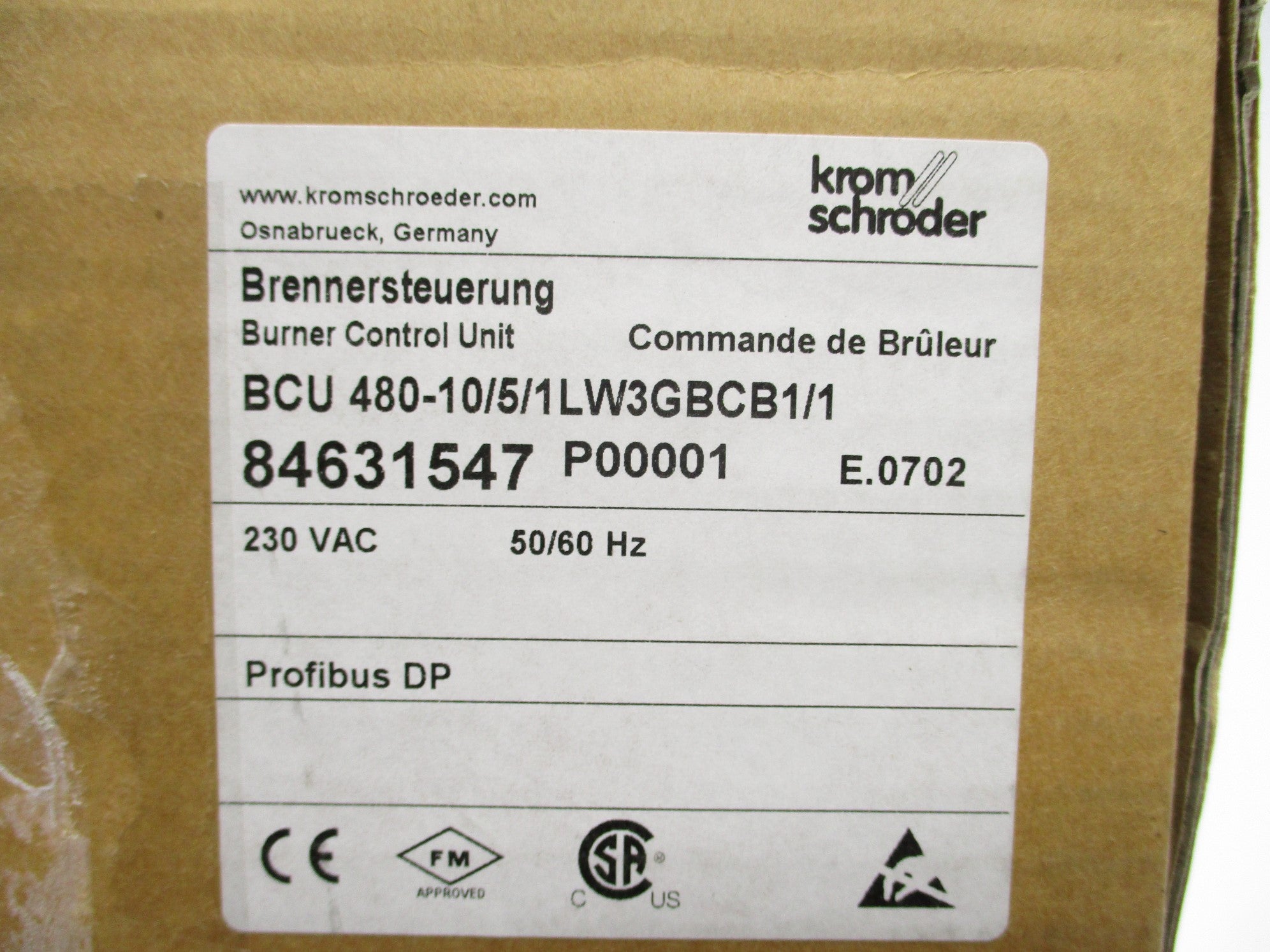 KROM SCHRODER BCU480-10/5/1LW3GBCB1/1 NSMP
