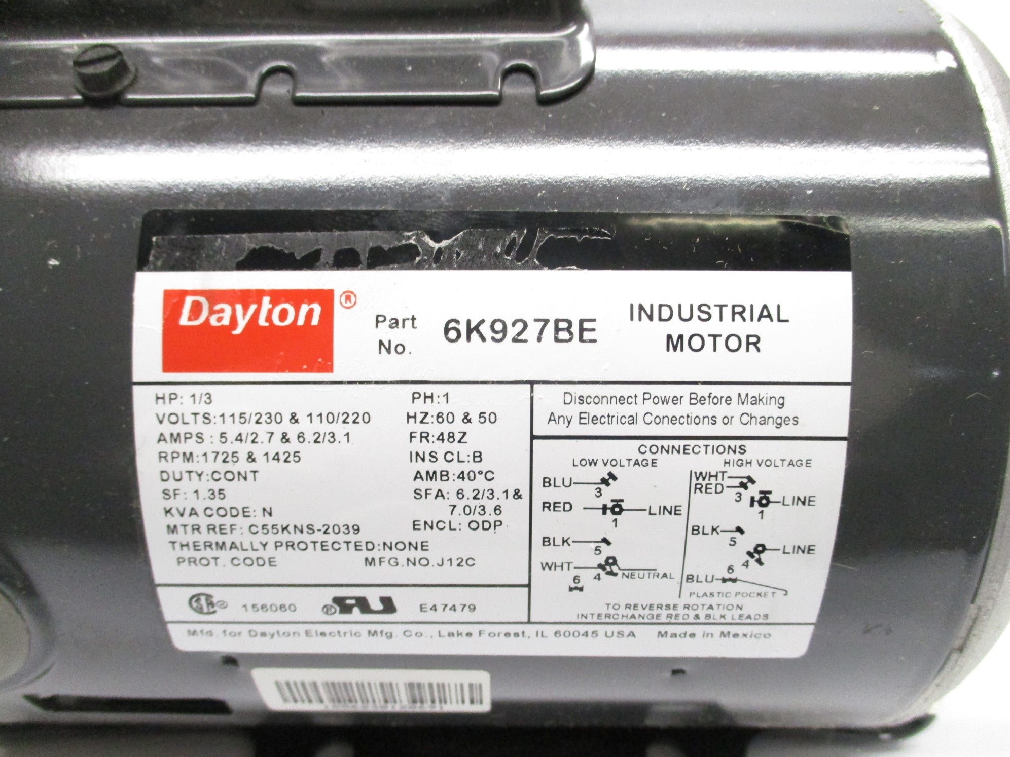 DAYTON 6K927BE NSMP