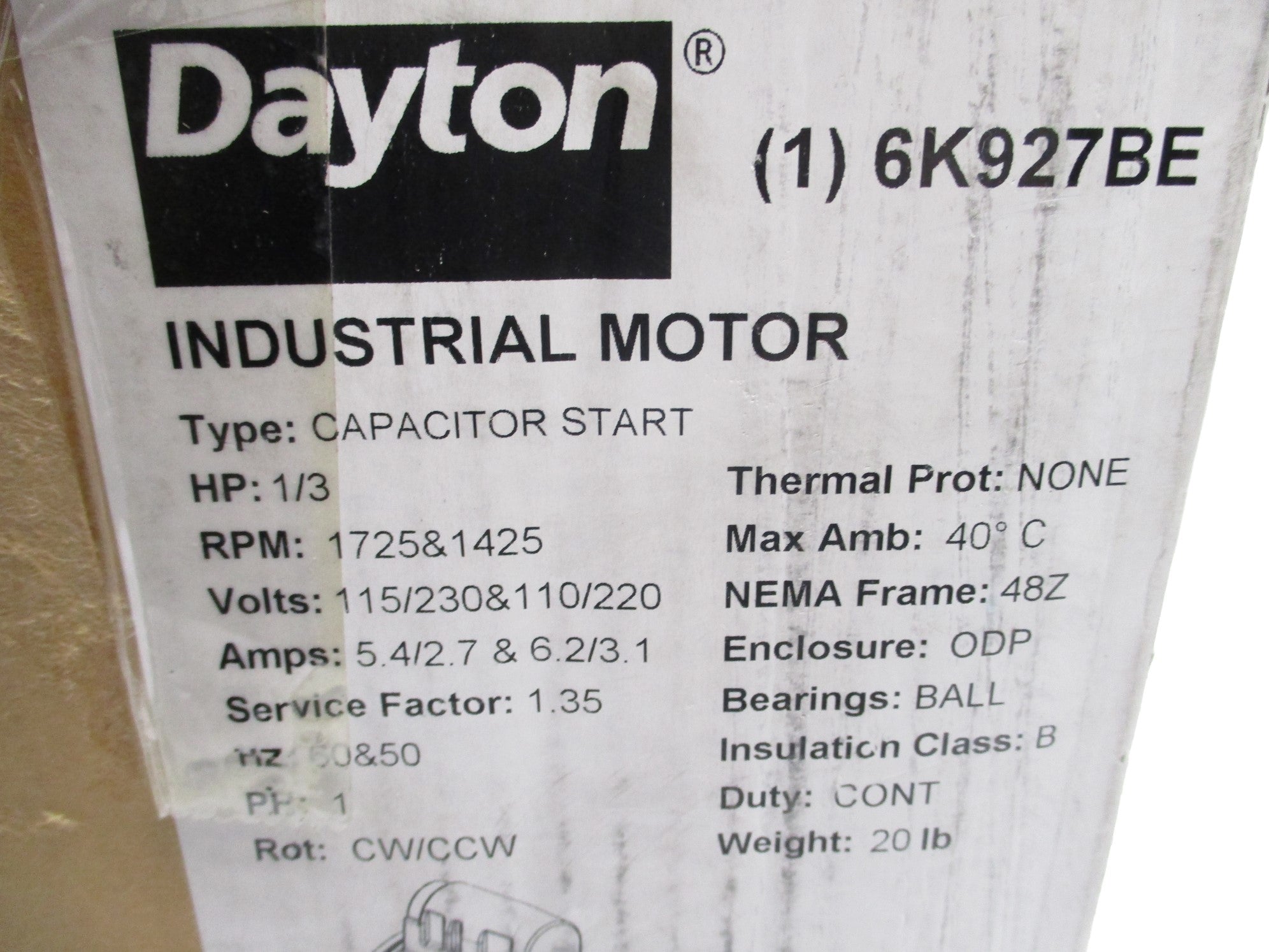 DAYTON 6K927BE NSMP
