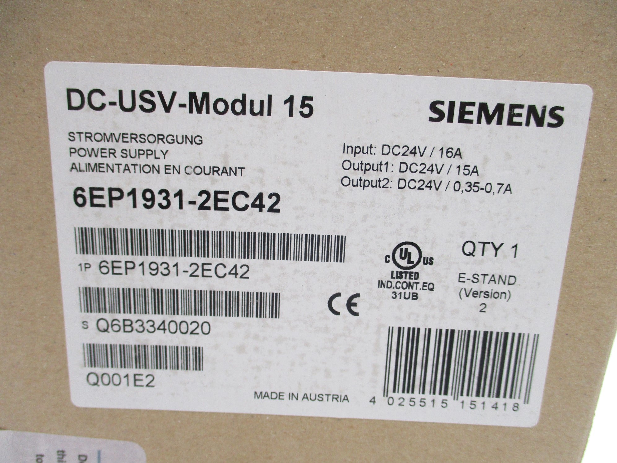 SIEMENS 6EP1931-2EC42 NSFS