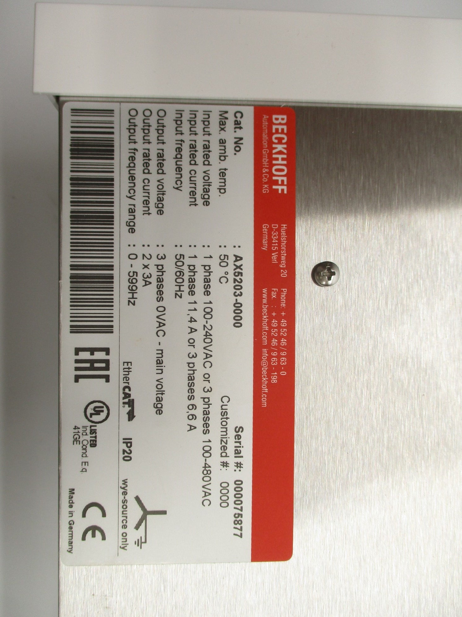 BECKHOFF AX5203-0000 UNMP