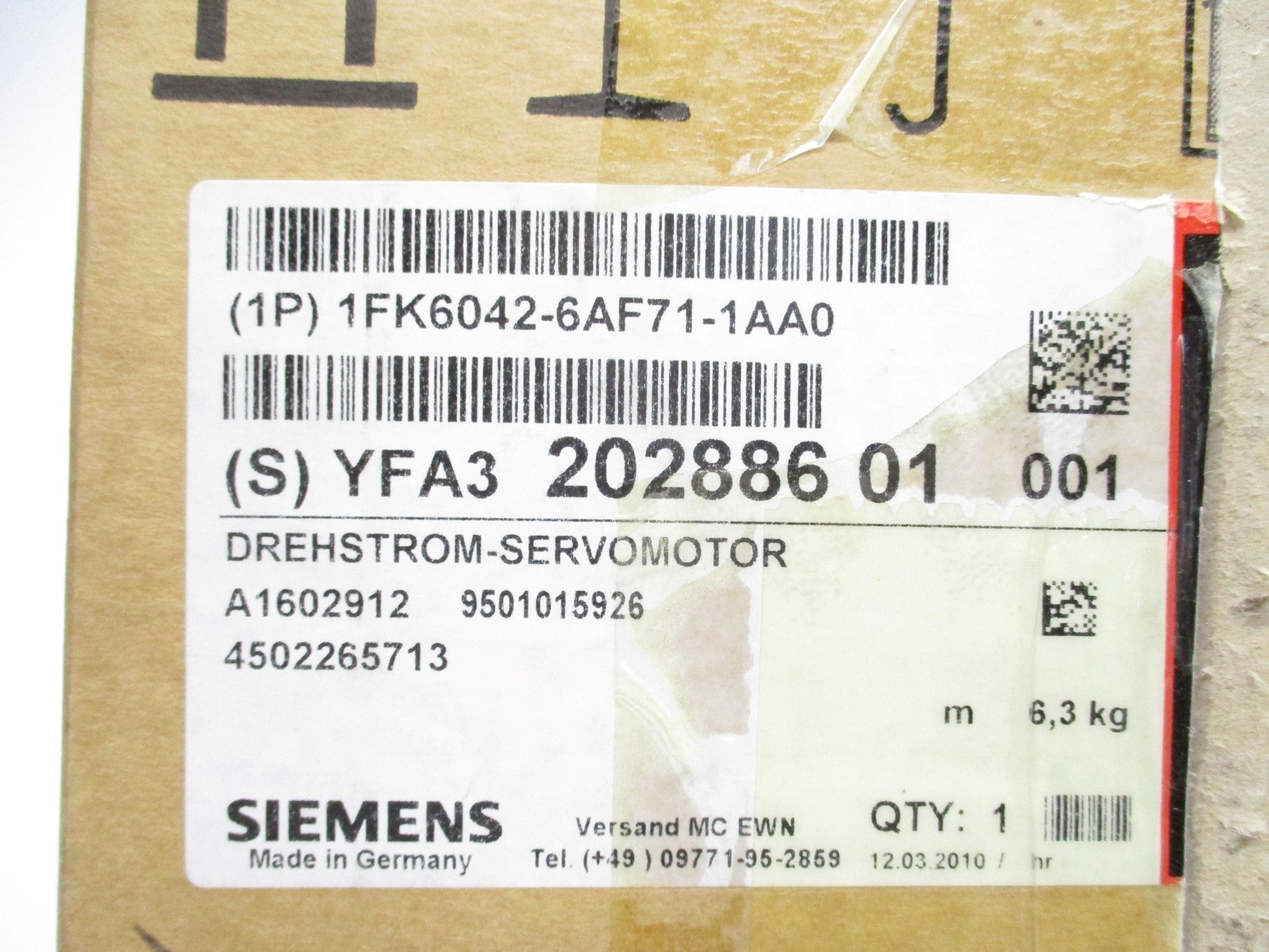 SIEMENS 1FK6042-6AF71-1AA0 NSMP