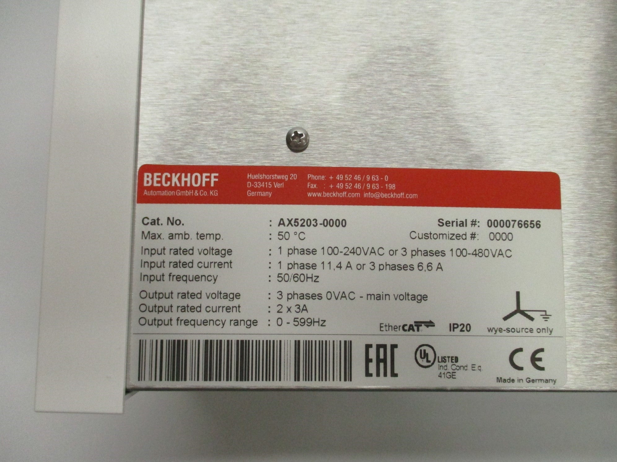 BECKHOFF AX5203-0000 NSMP