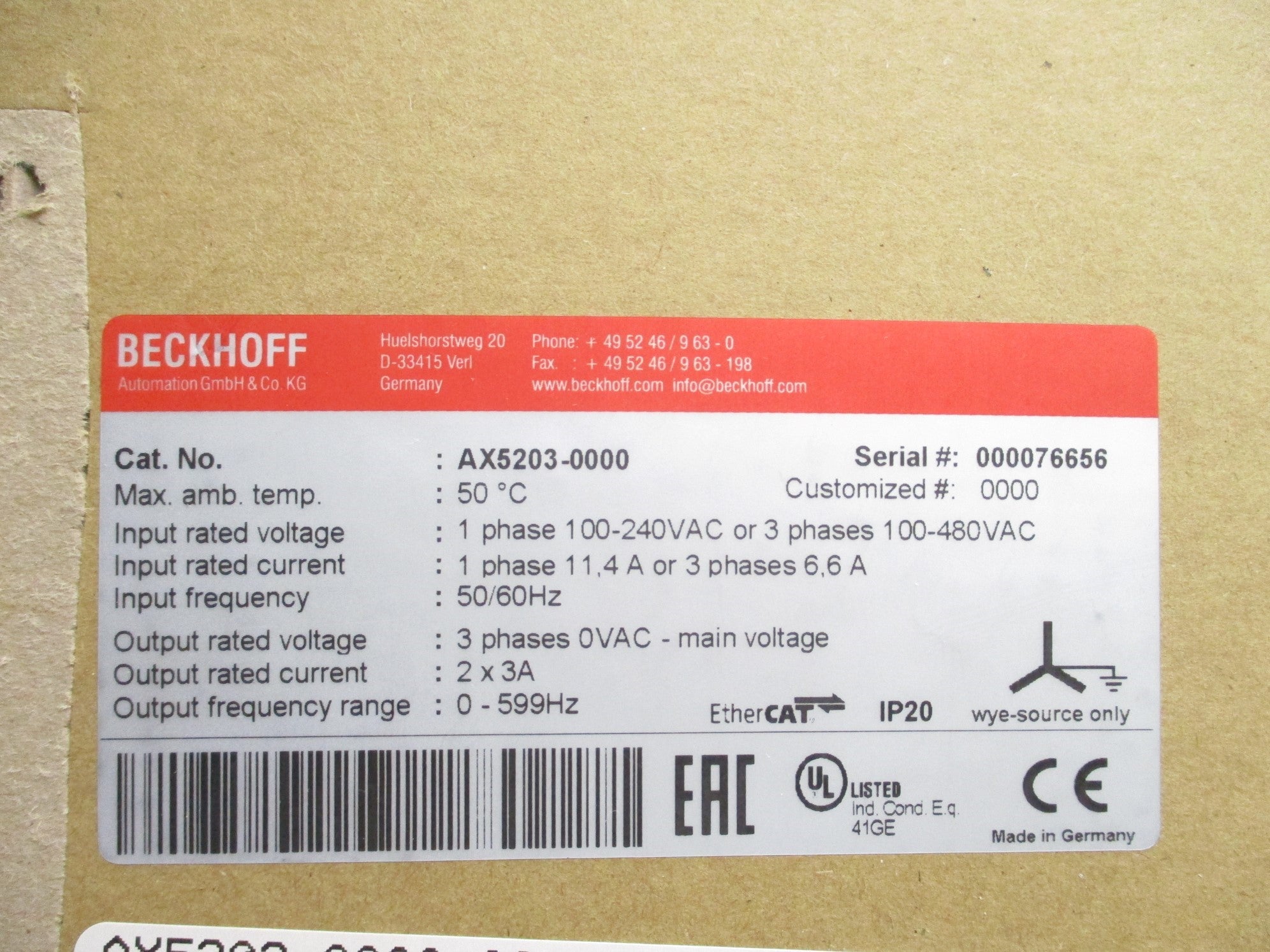 BECKHOFF AX5203-0000 NSMP