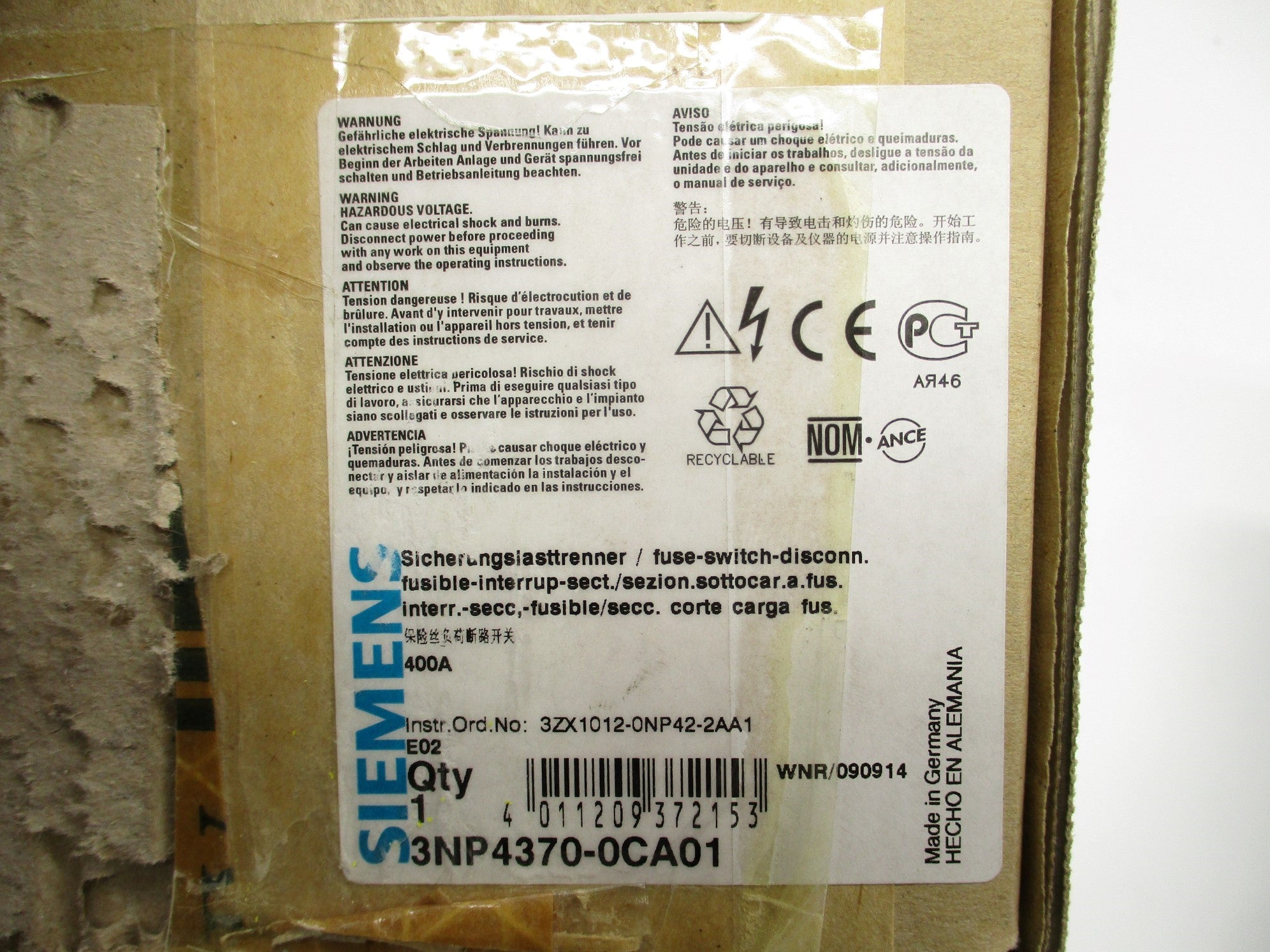 SIEMENS 3NP4370-0CA01 NSMP