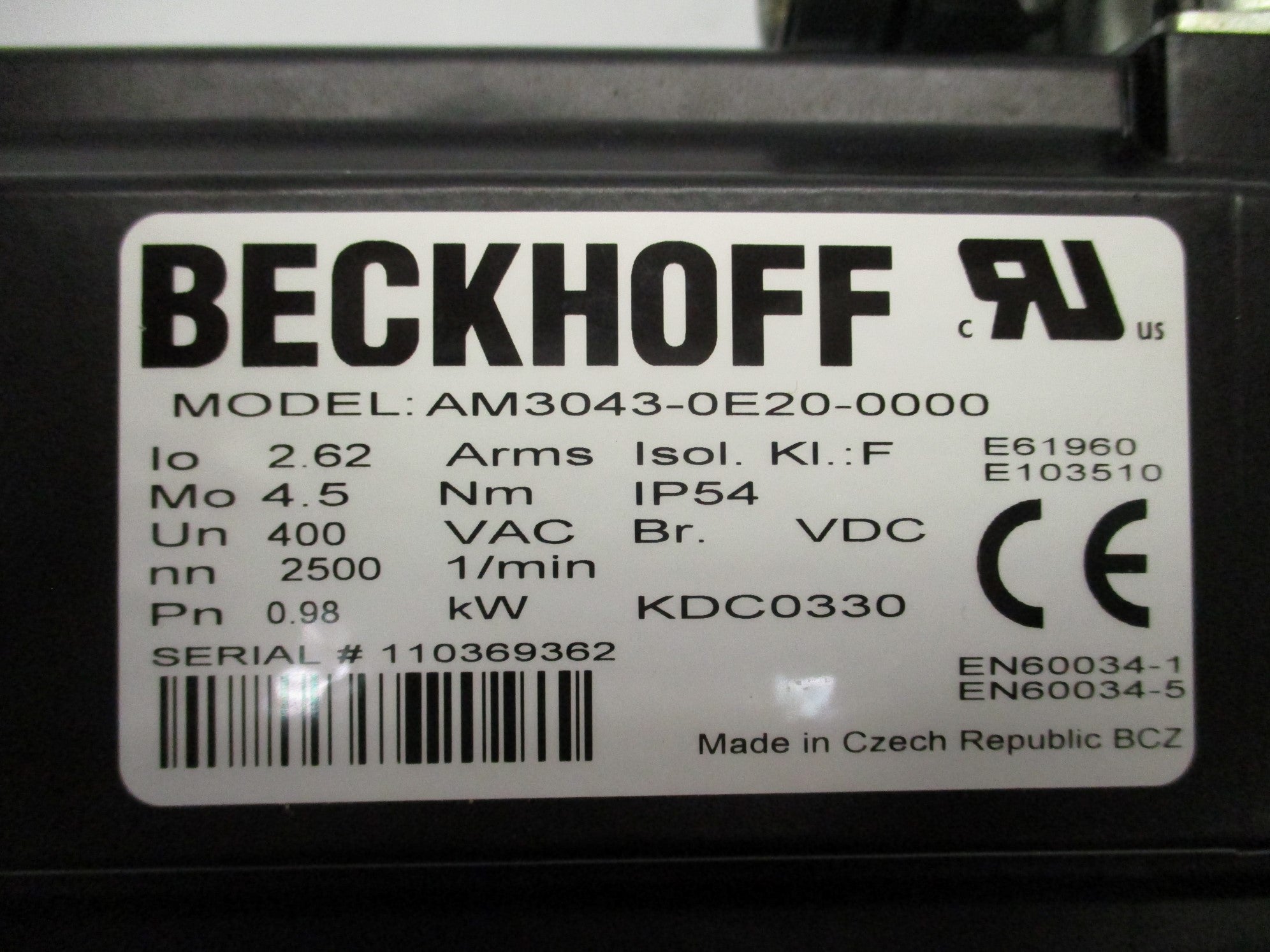 BECKHOFF AM3043-0E20-0000 NSNP