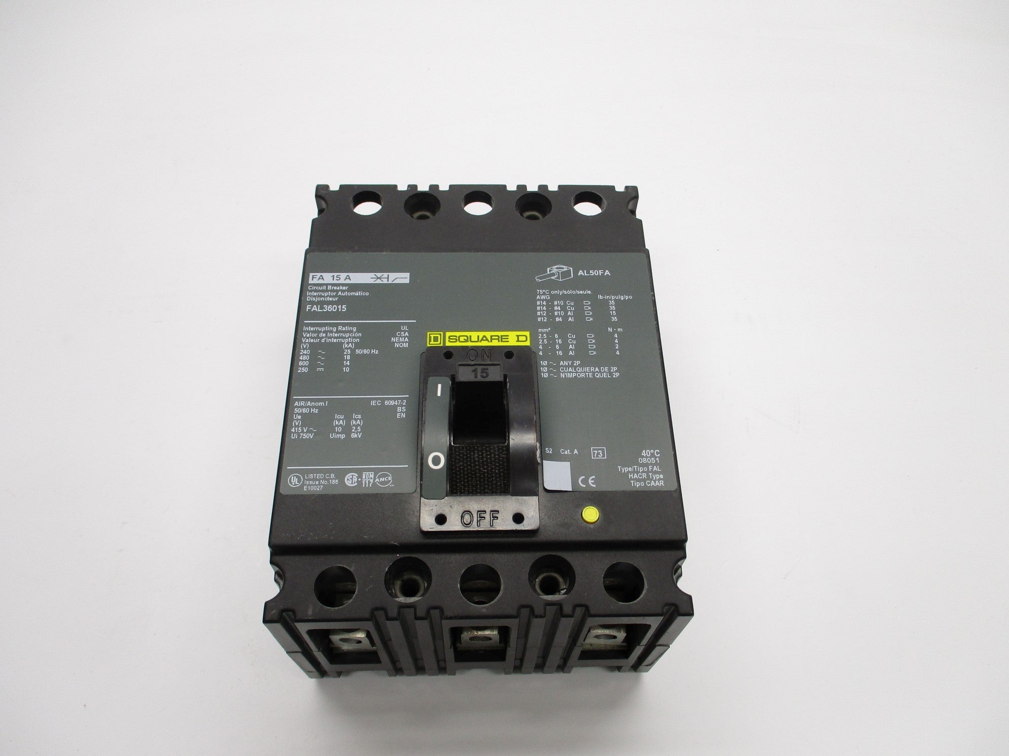 SQUARE D FAL36015 15A (GREEN) NSMP