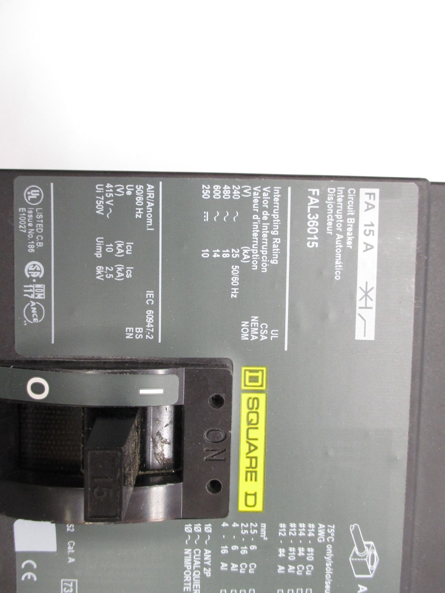 SQUARE D FAL36015 15A (GREEN) NSMP