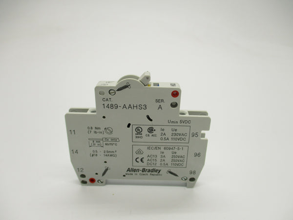 ALLEN BRADLEY 1489-AAHS3 SER. A 250VAC 3A (WH) NSMP