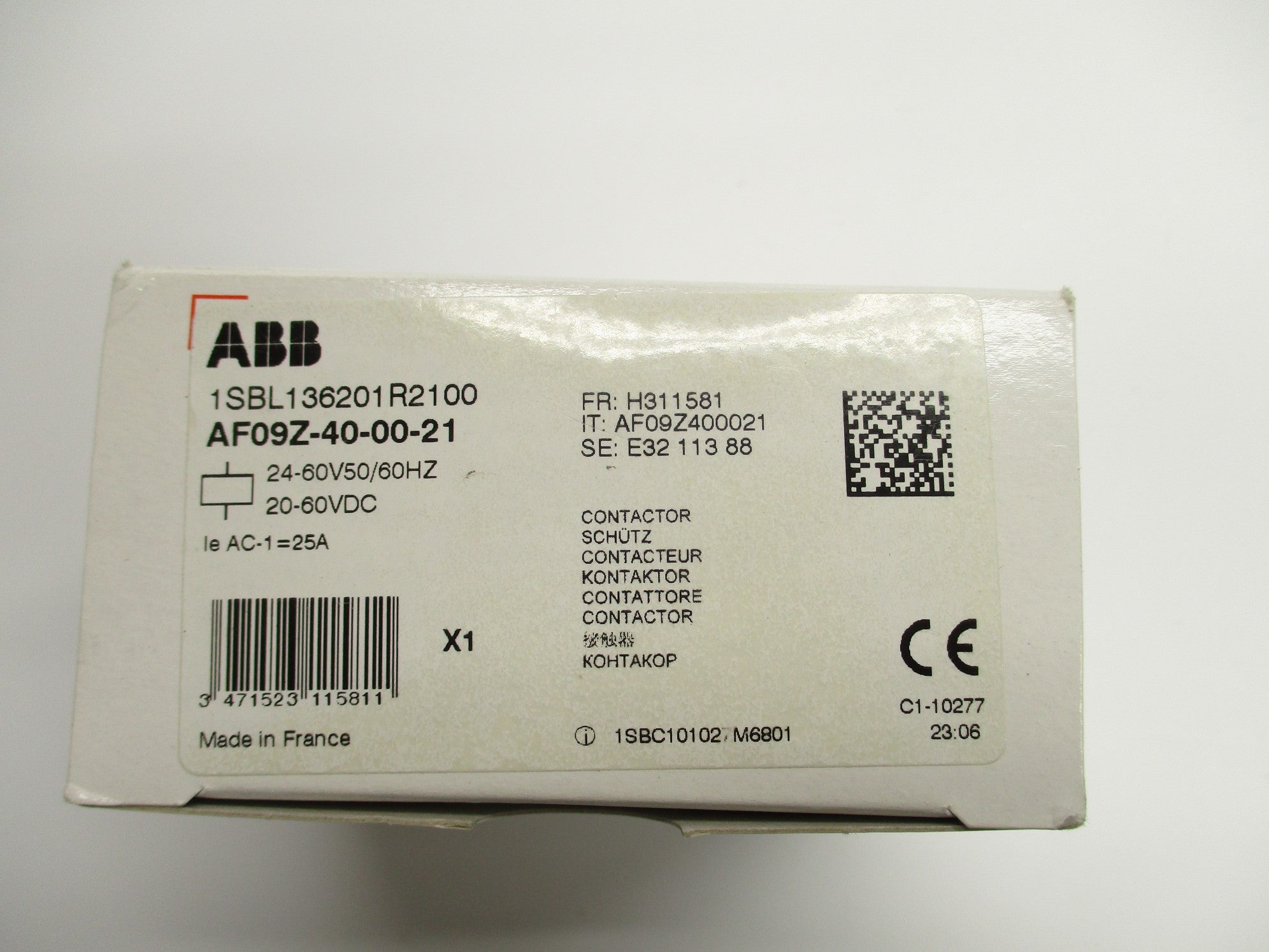ABB 1SBL136201R2100 AF09Z-40-00-21 24-60/20-60VDC NSMP