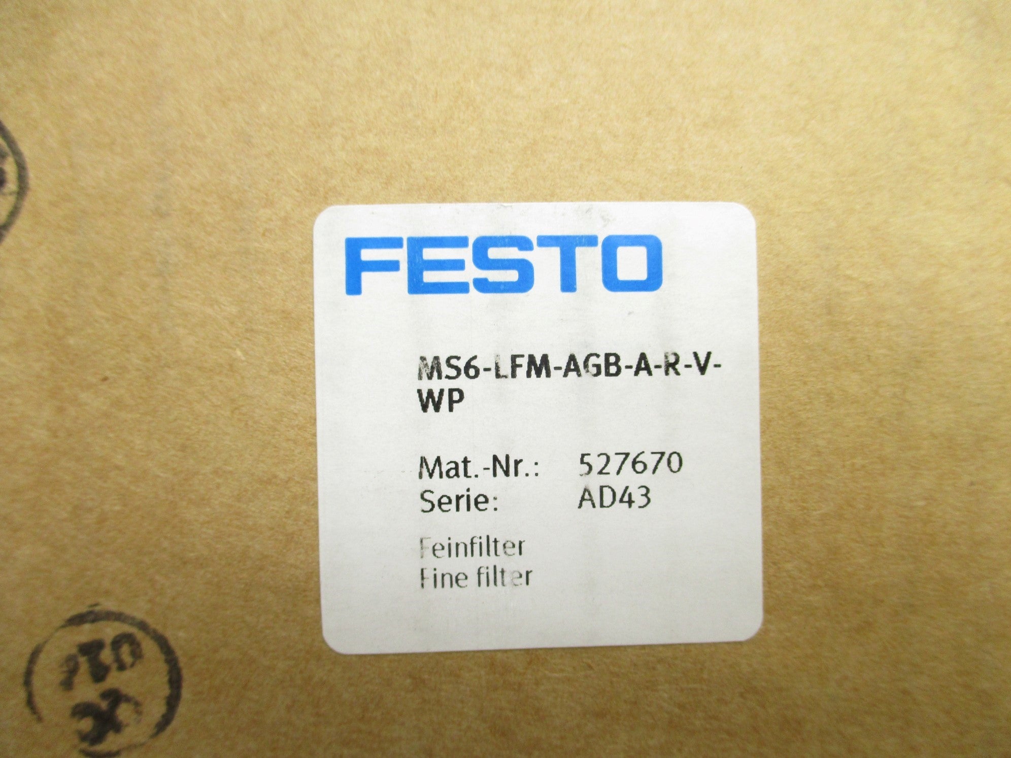 FESTO MS6-LFM-AGB-A-R-V-WP SER. AD43 NSMP