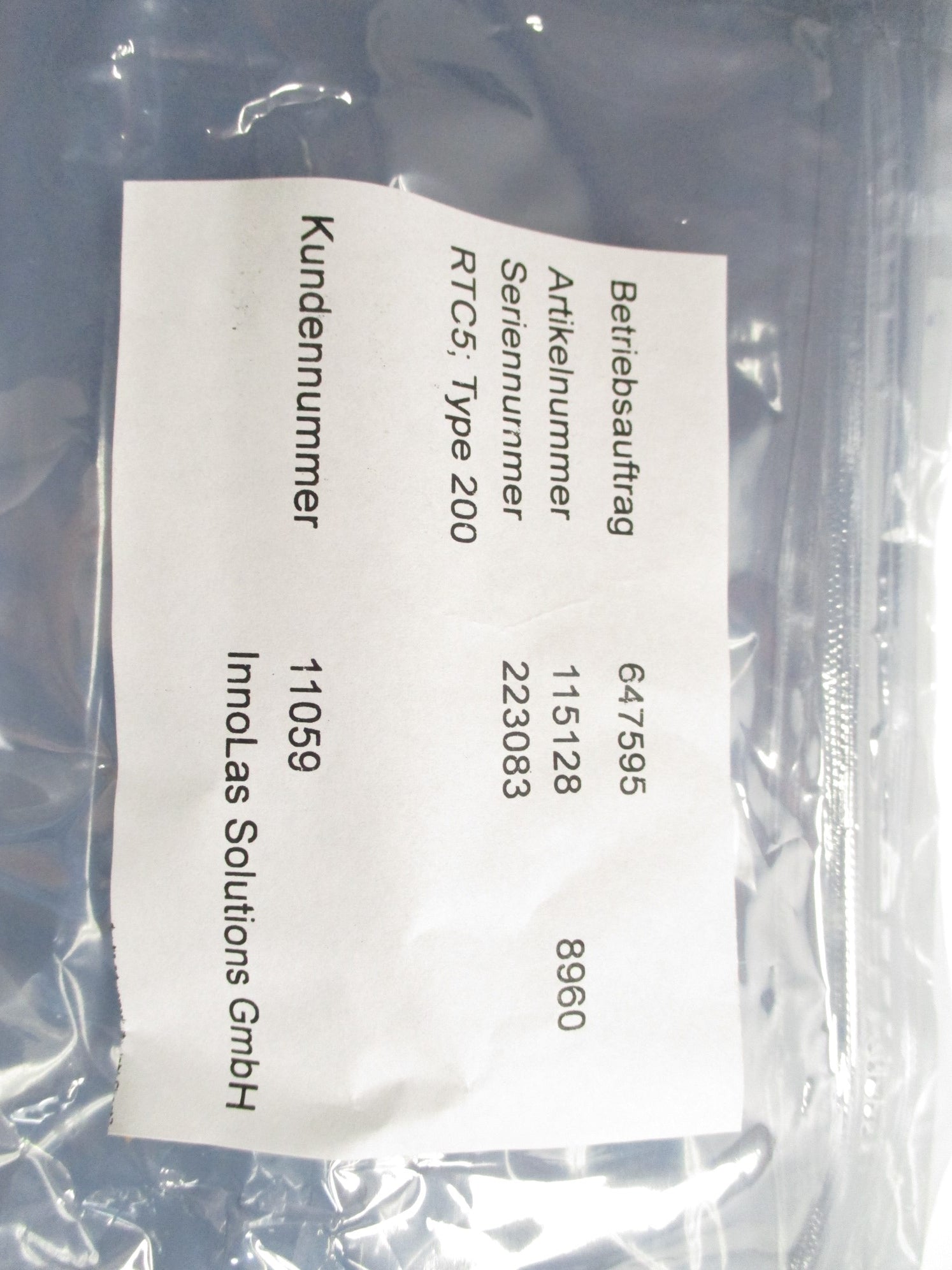 INNOLAS rtc5 type 200  024886 NSMP