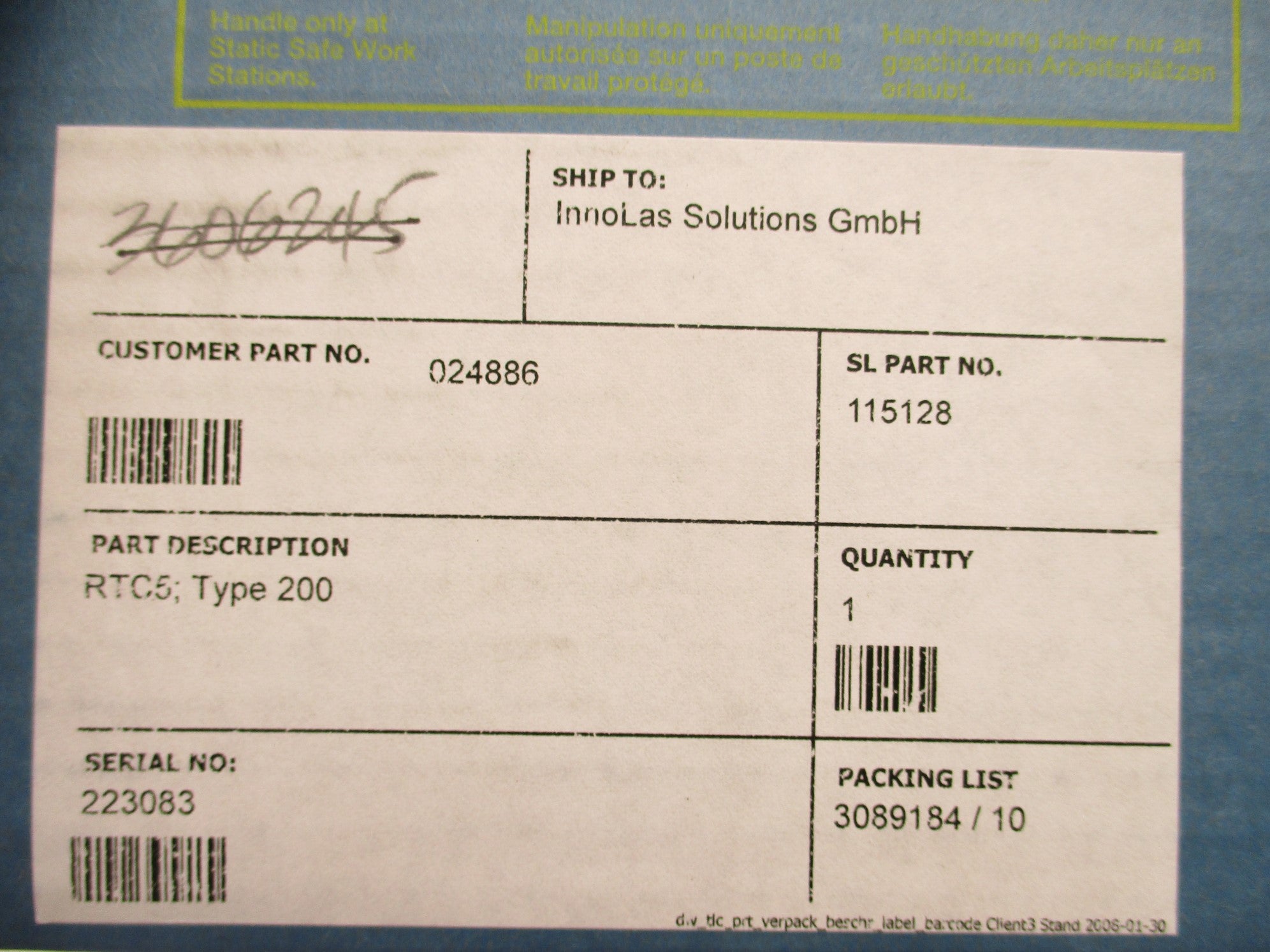 INNOLAS rtc5 type 200  024886 NSMP