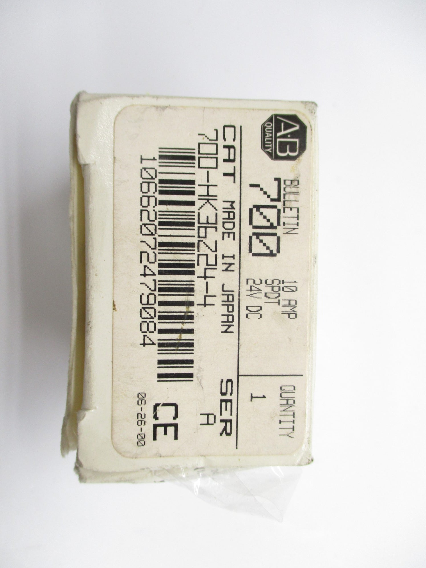 ALLEN BRADLEY 700-HK36Z24-4 SER. A 24VDC 10A (WH) NSMP
