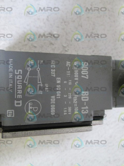 SQUARE D LIMIT SWITCH 9007 BD-13 *USED*