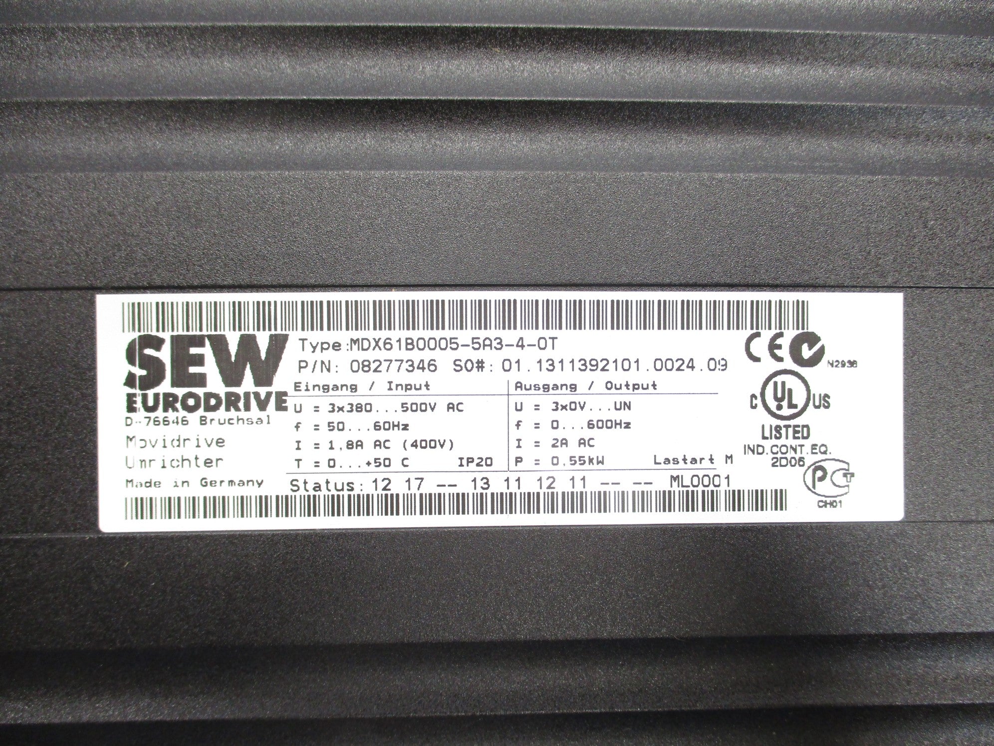SEW EURODRIVE MDX61B0005-5A3-4-0T UNMP