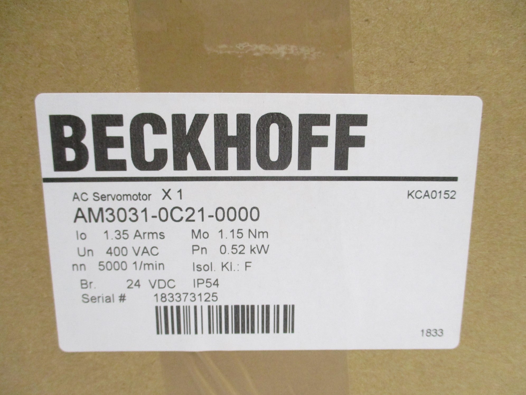 BECKFHOFF AM3031-0C21-0000 NSMP