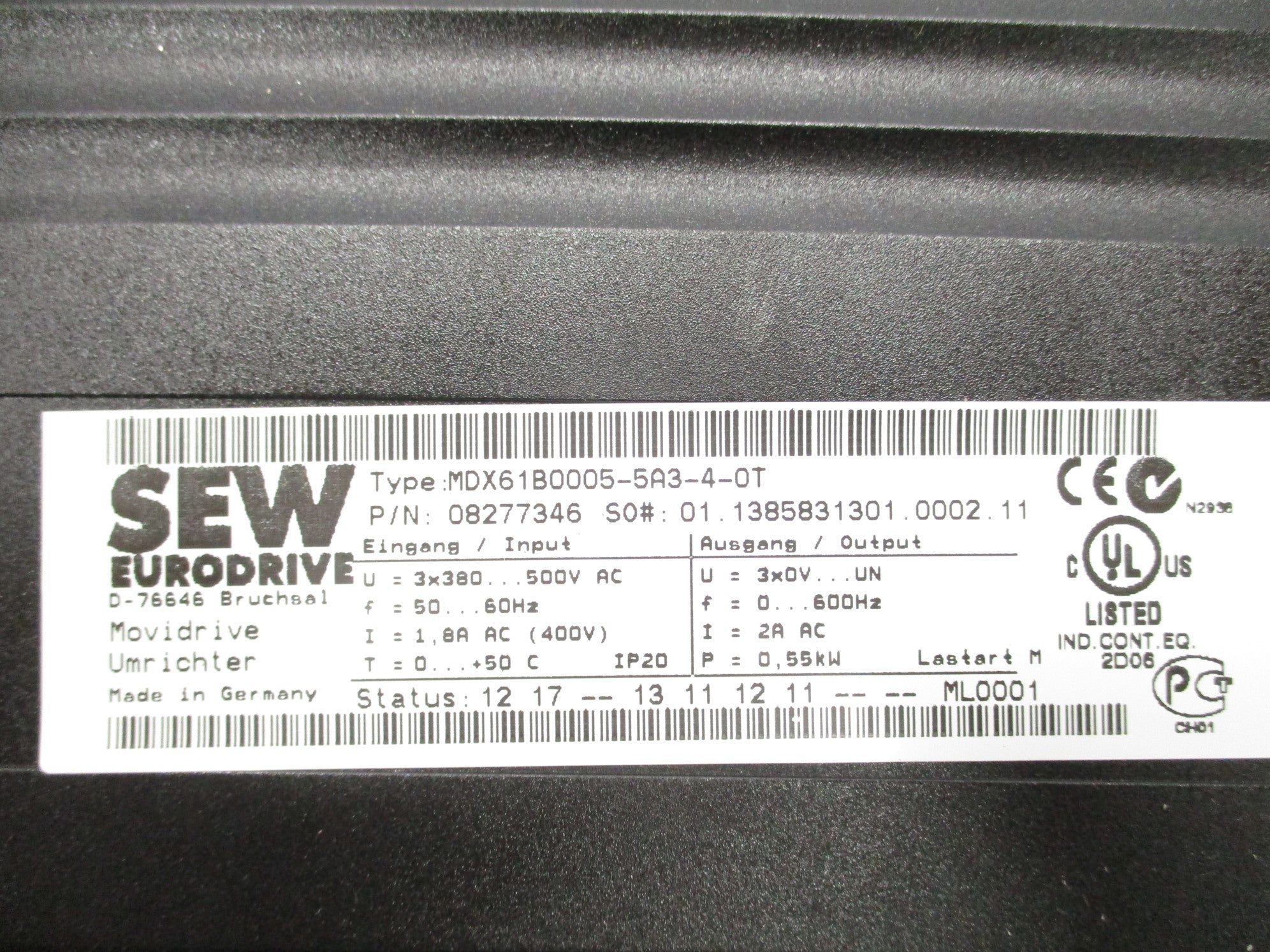SEW EURODRIVE MDX61B0005-5A3-4-0T NSMP