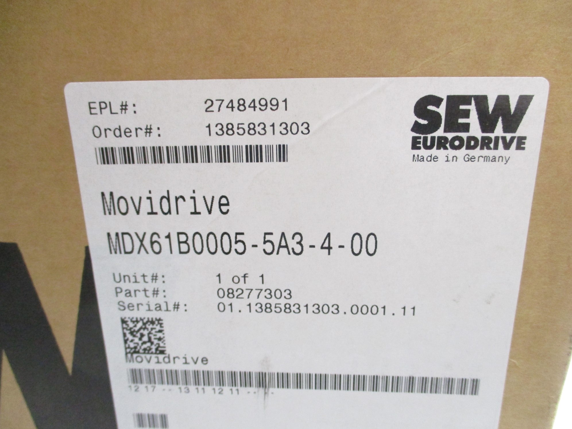 SEW EURODRIVE MDX61B0005-5A3-4-00 NSMP