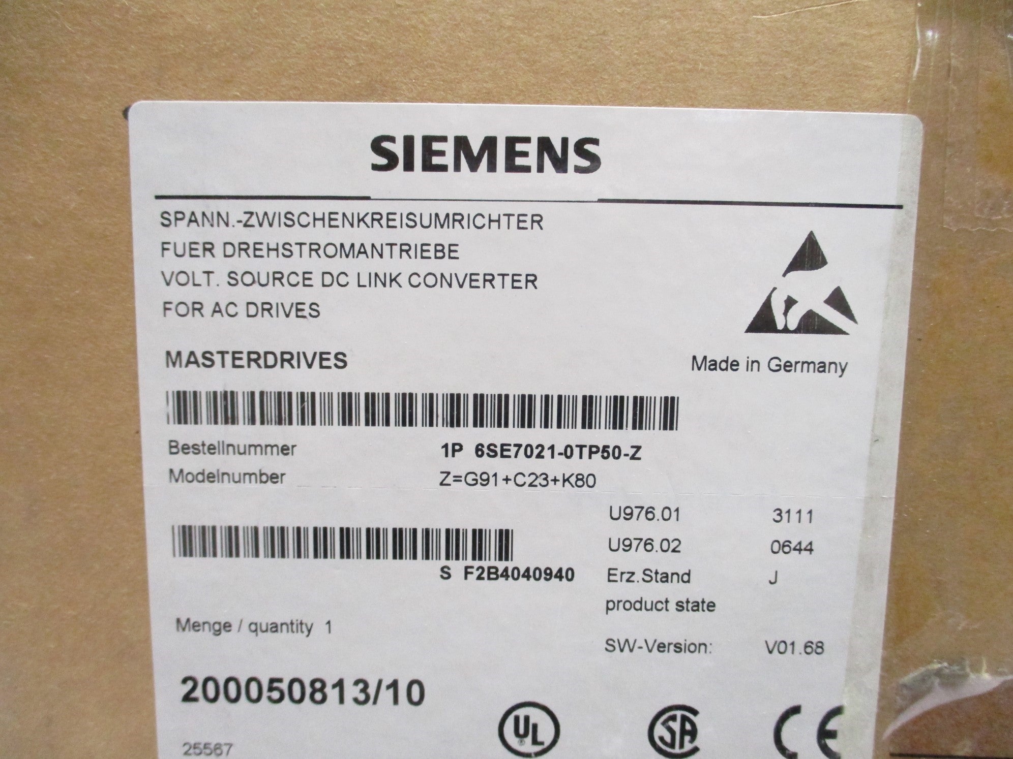 SIEMENS 6SE7021-0TP50-Z NSMP