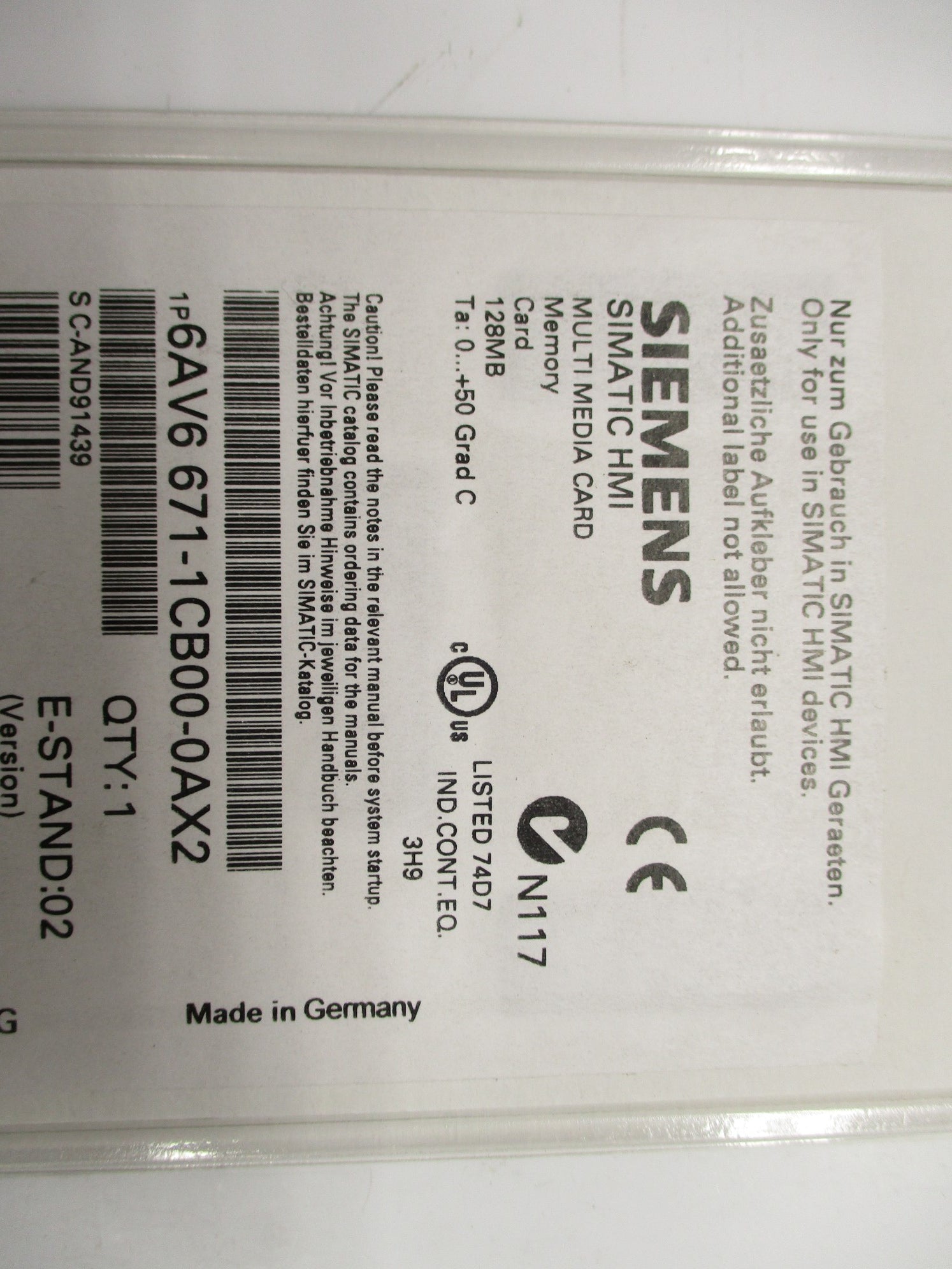 SIEMENS 6AV6671-1CB00-0AX2 NSFS