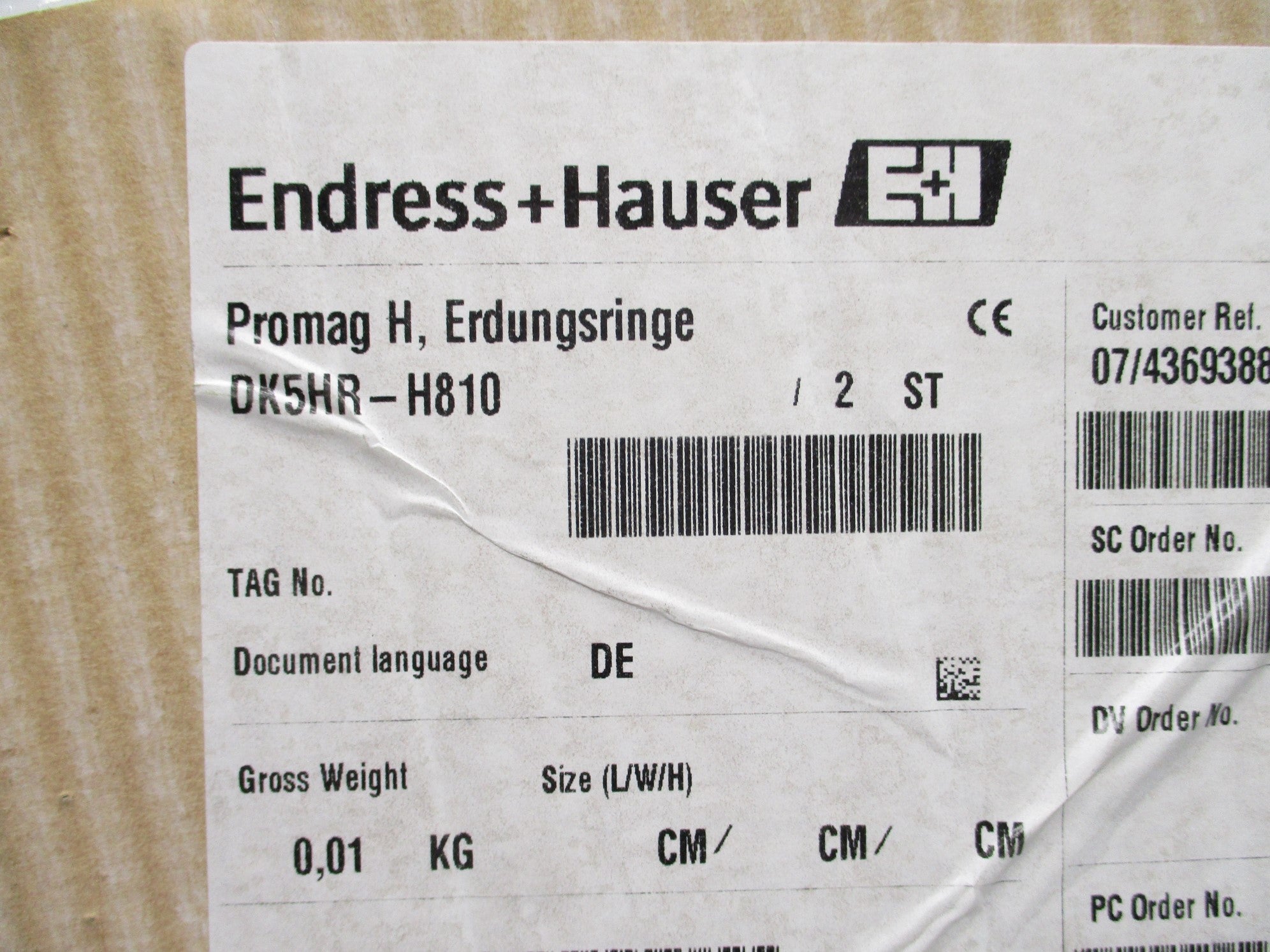 ENDRESS+HAUSER DK5HR-H810 (PKG 4) NSMP