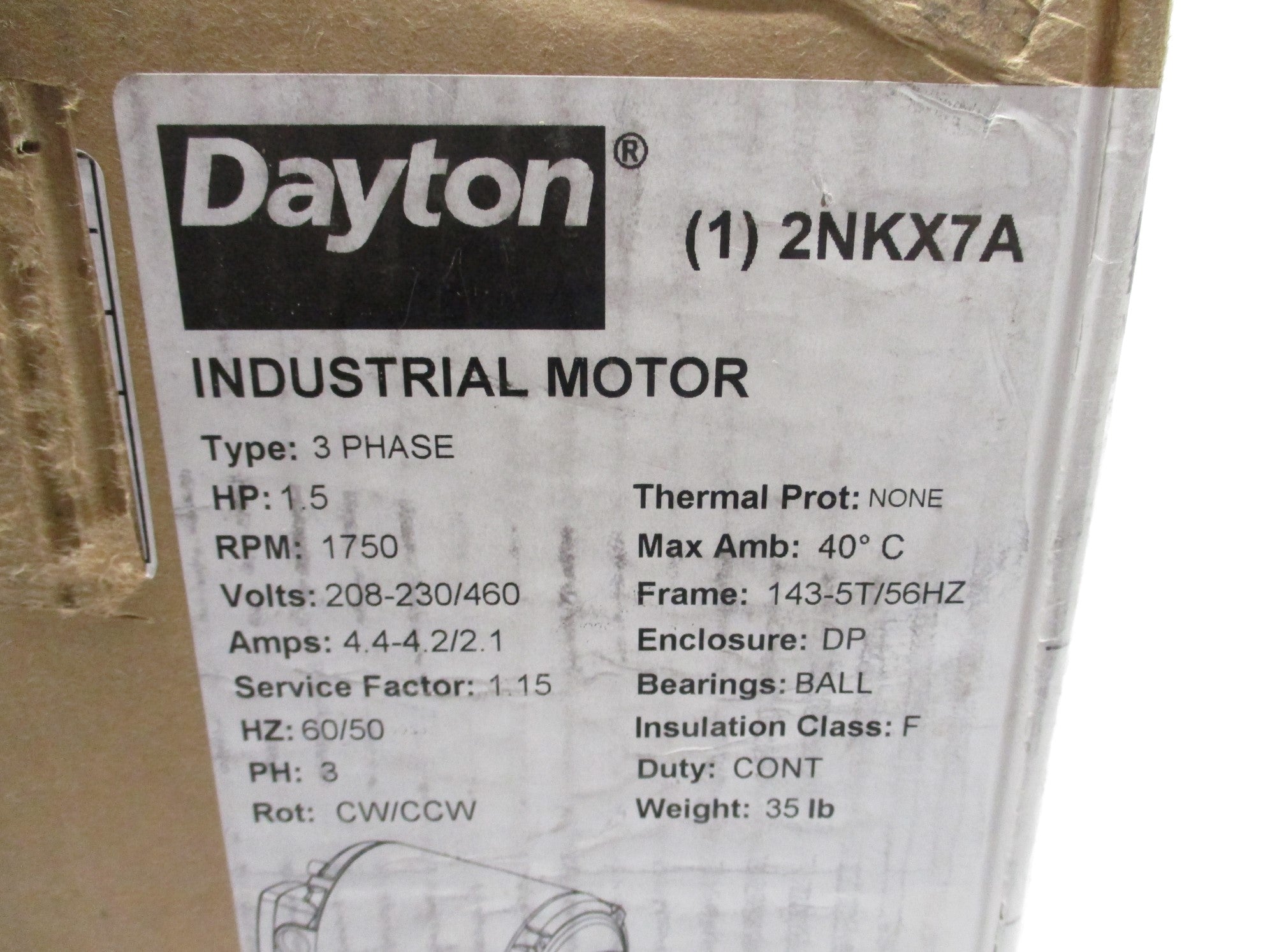 DAYTON 2NKX7A NSFS