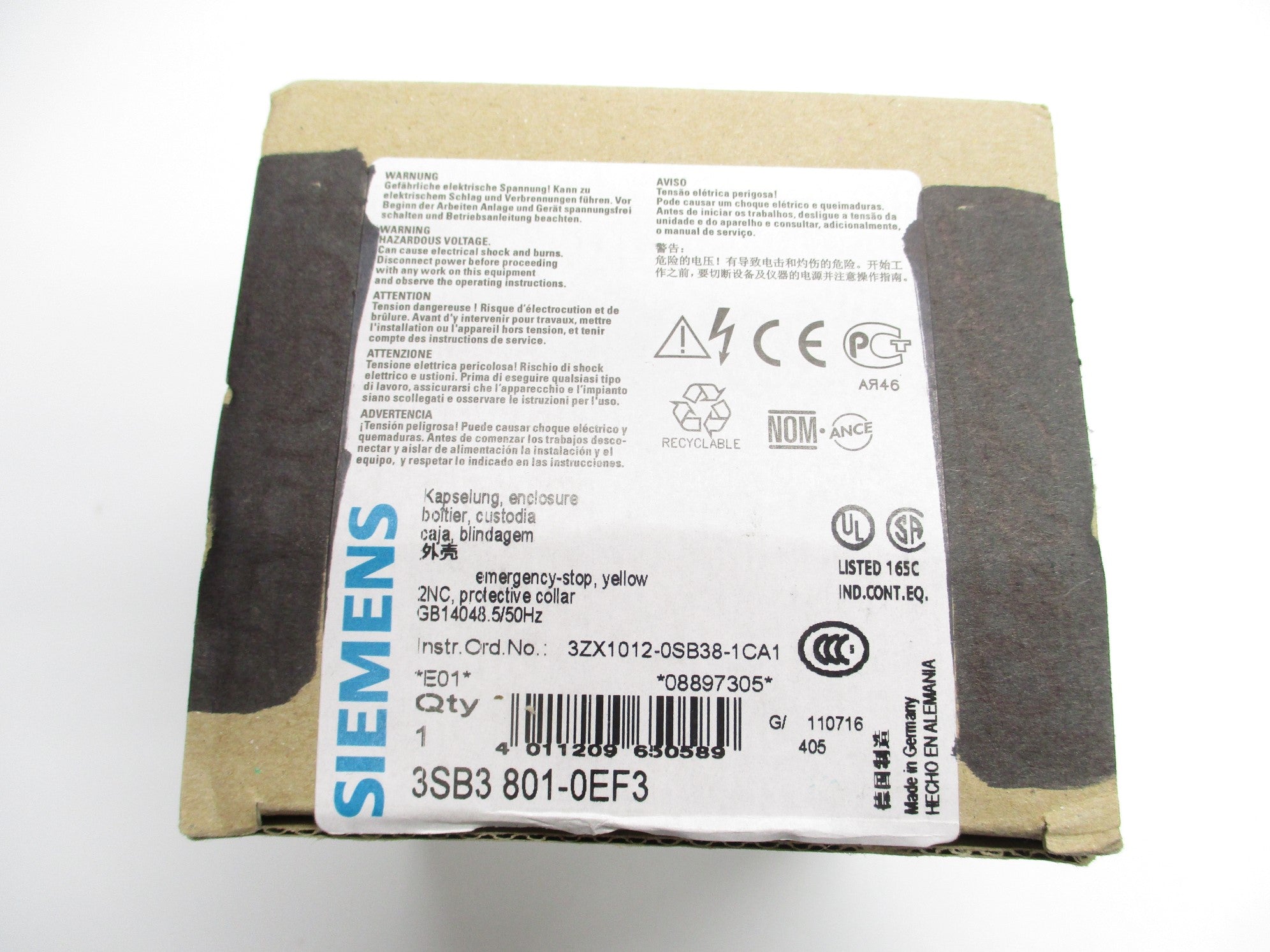 SIEMENS 3SB3801-0EF3 NSMP