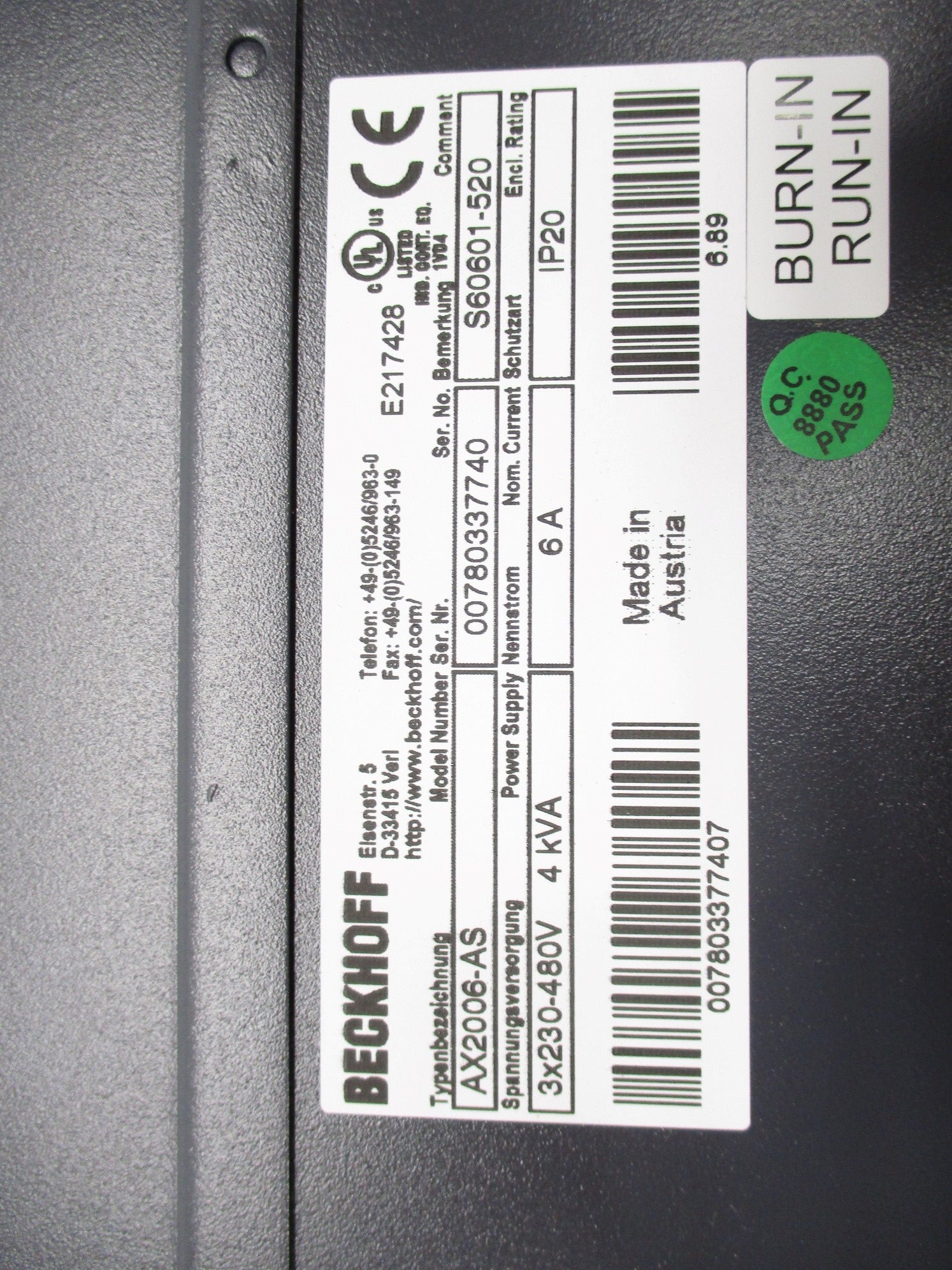 BECKHOFF AX2006-AS NSMP