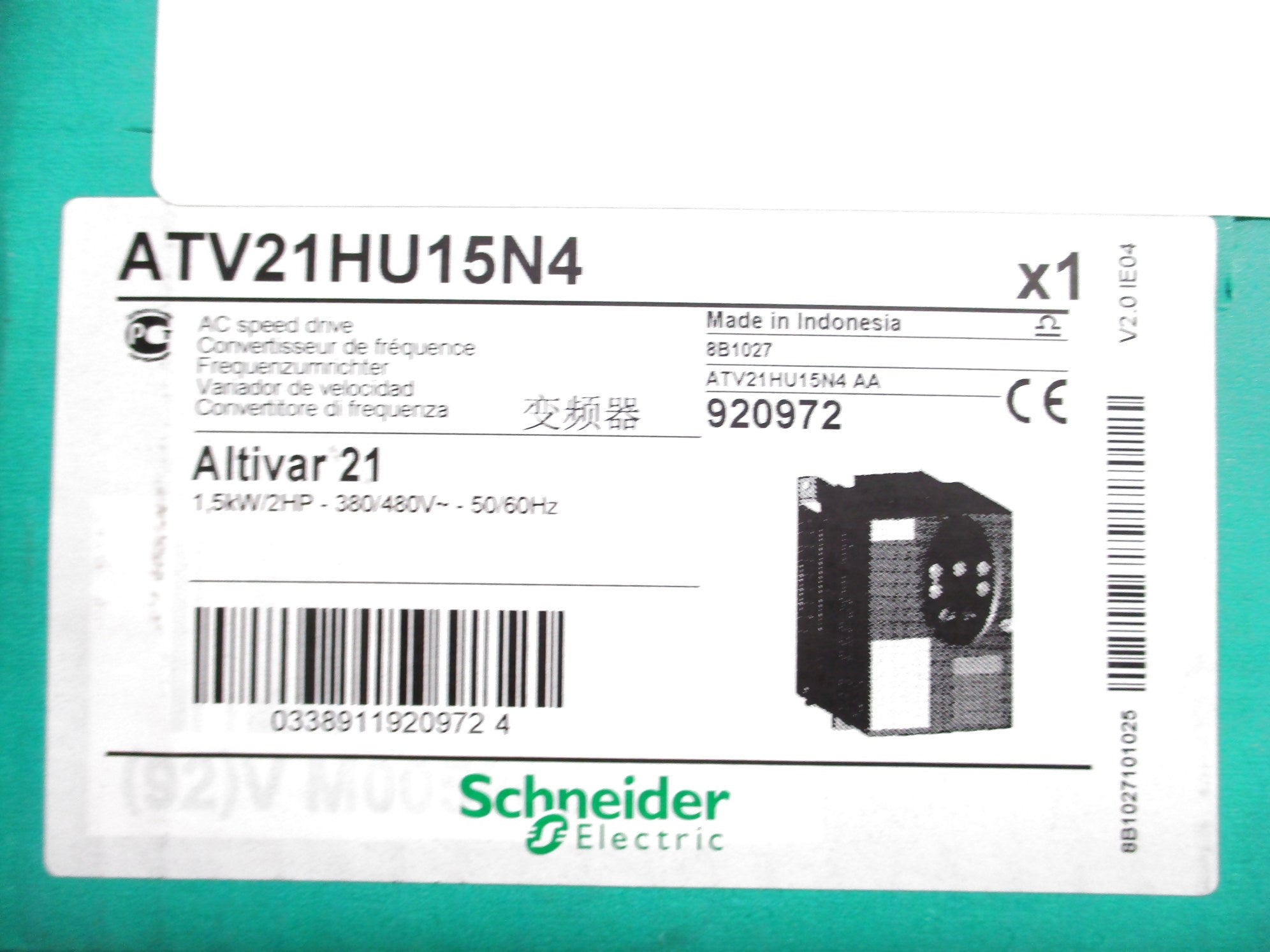 SCHNEIDER ELECTRIC ATV21HU15N4 NSMP
