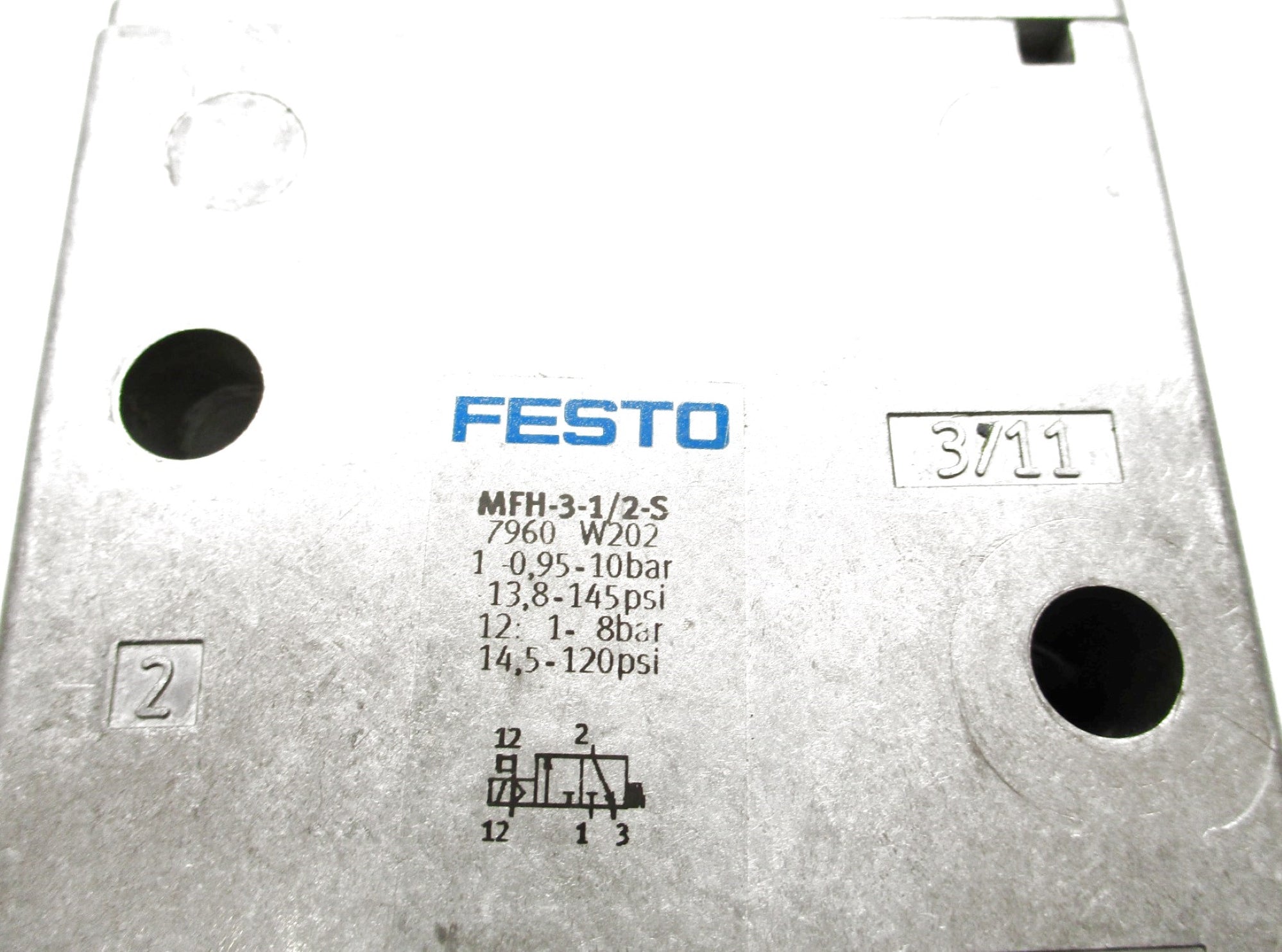 FESTO MFH-3-1/2-S 7960 -13.8-145PSI NSMP
