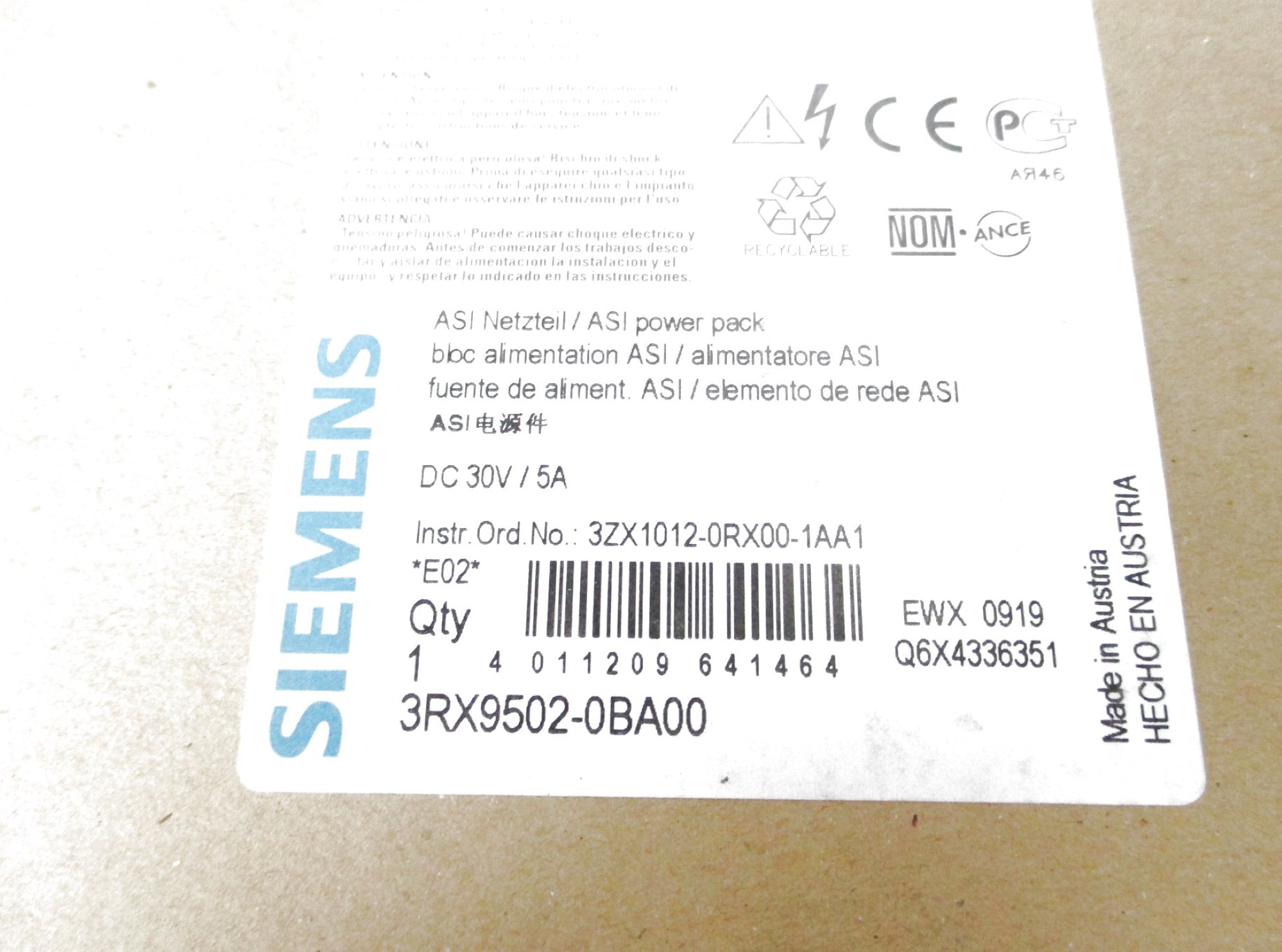 SIEMENS 3RX9502-0BA00 NSMP