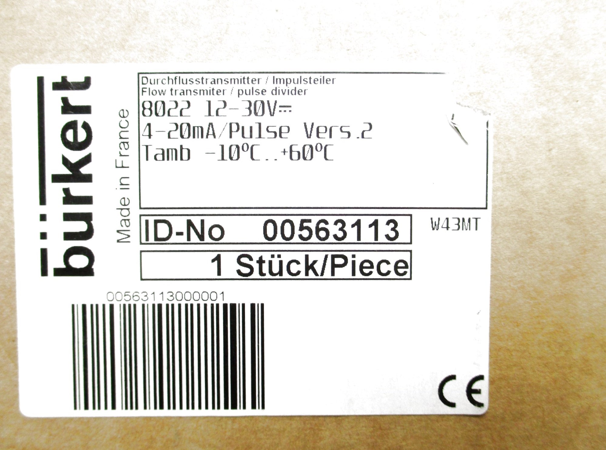 BURKERT 00563113 8022 NSMP