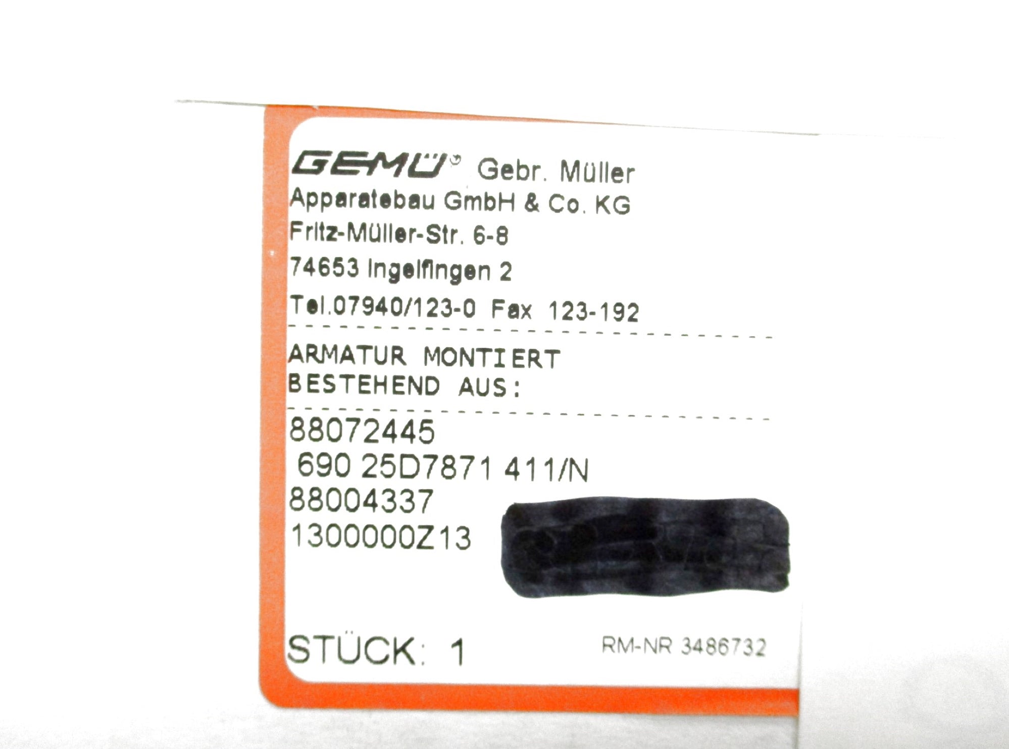 GEMU 88072445 69025D7871411/N NSMP