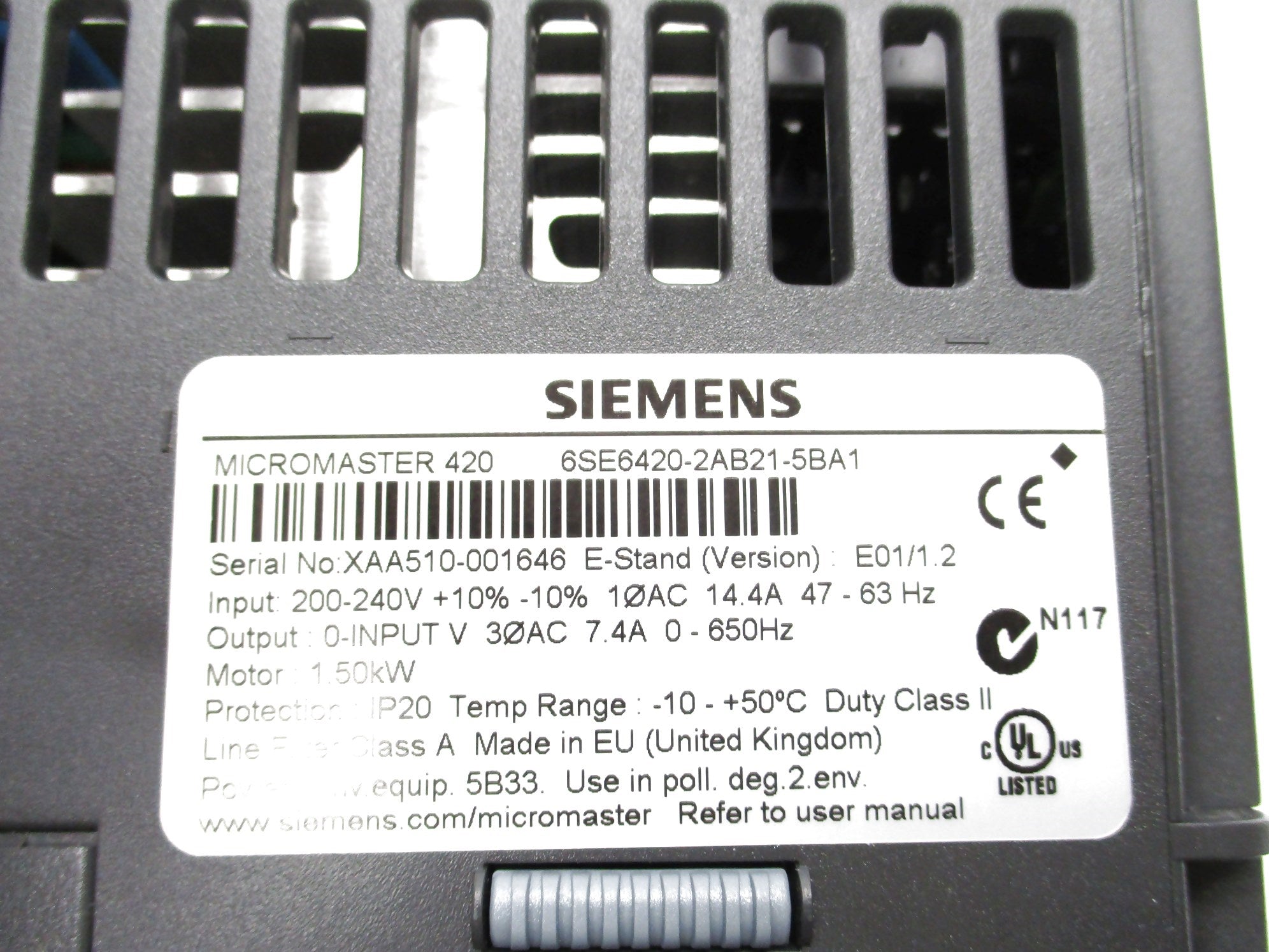 SIEMENS 6SE6420-2AB21-5BA1 NSMP