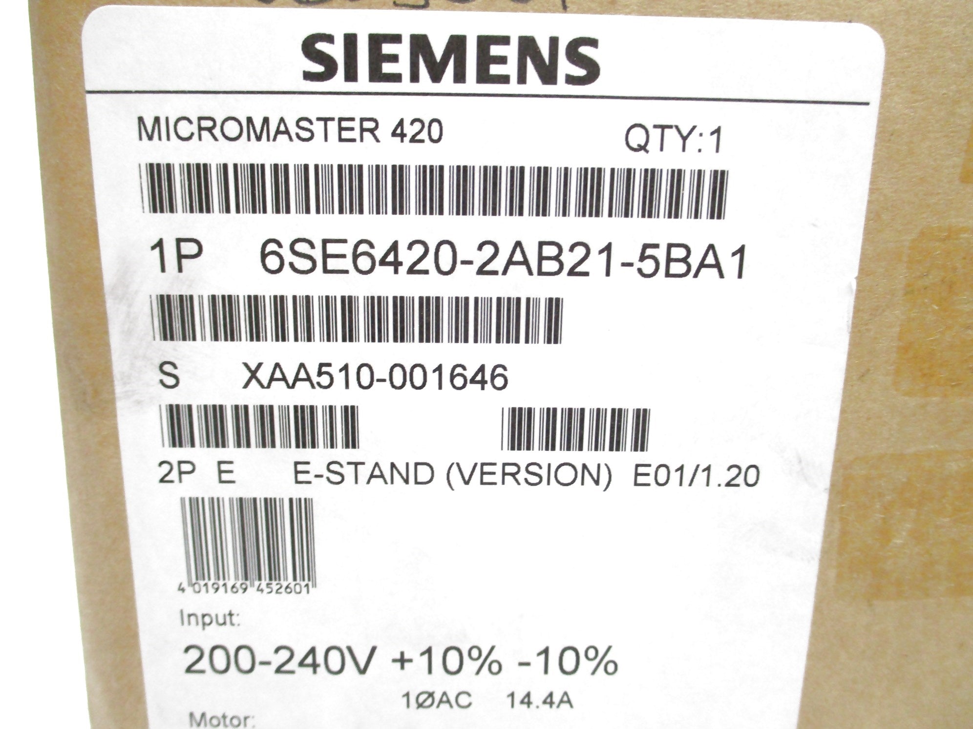 SIEMENS 6SE6420-2AB21-5BA1 NSMP