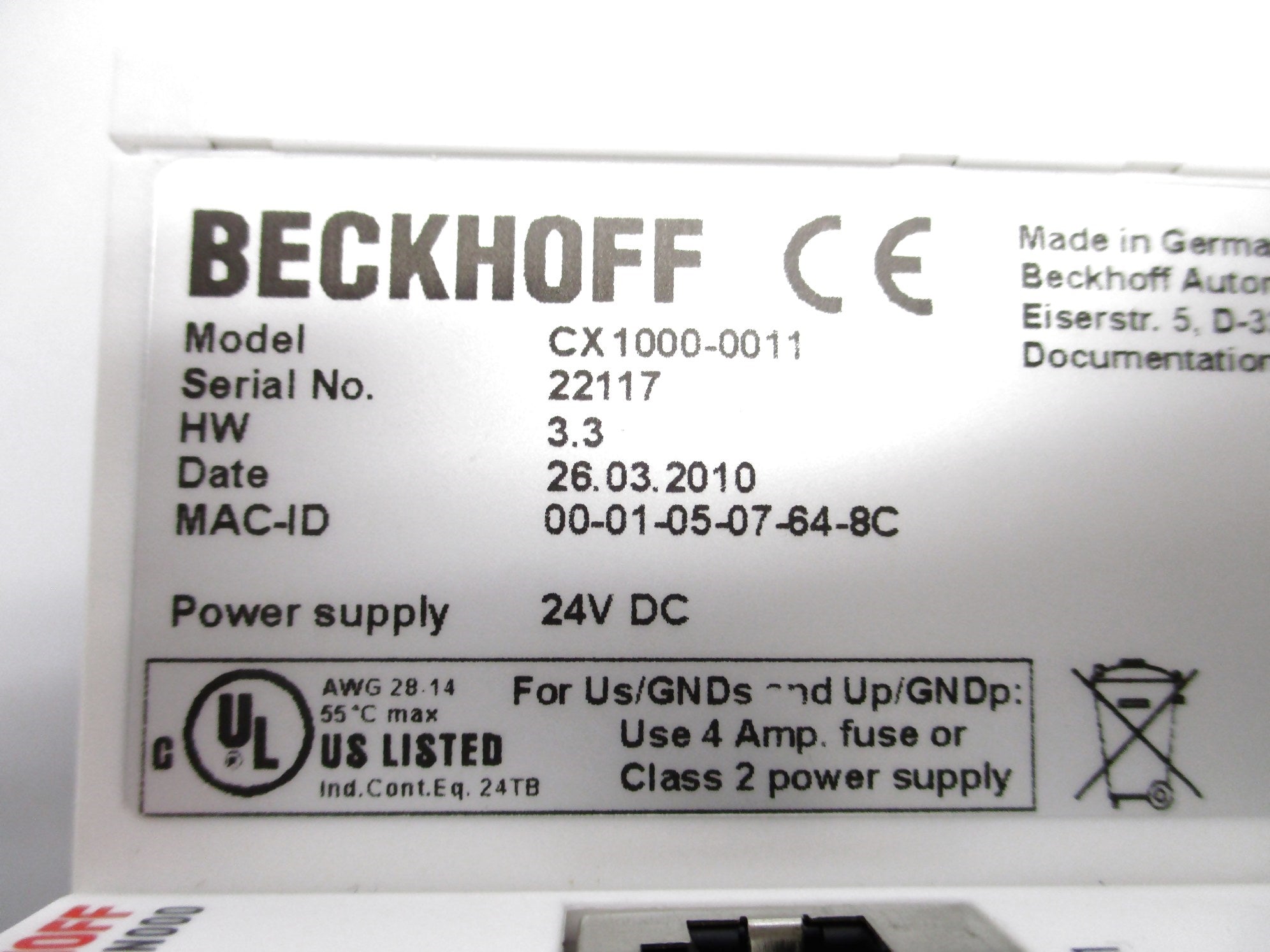 BECKHOFF CX1000-0011 NSNP