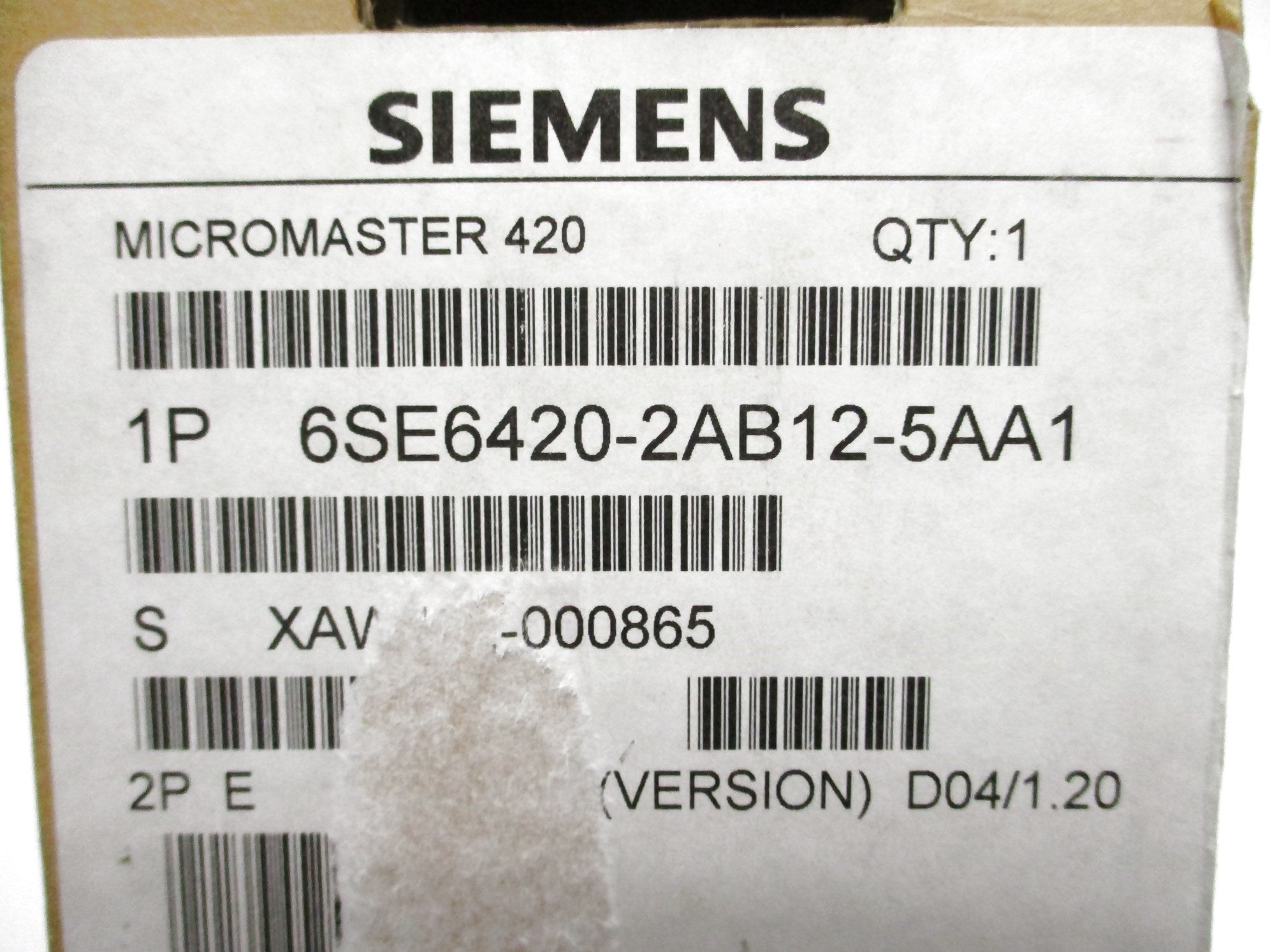 SIEMENS 6SE6420-2AB12-5AA1 200-240V 3.2A NSMP