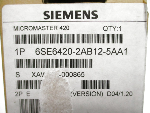 SIEMENS 6SE6420-2AB12-5AA1 200-240V 3.2A NSMP