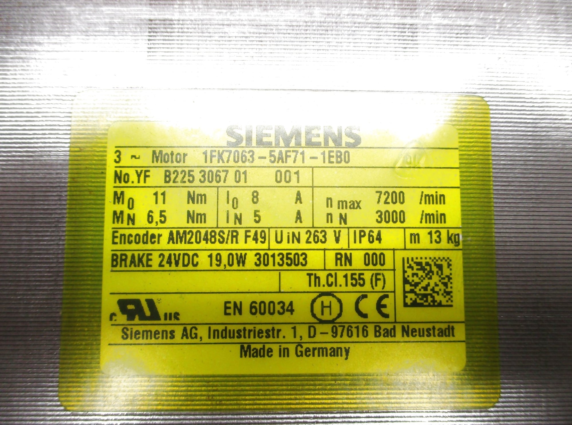 SIEMENS 1FK7063-5AF71-1EB0 NSMP