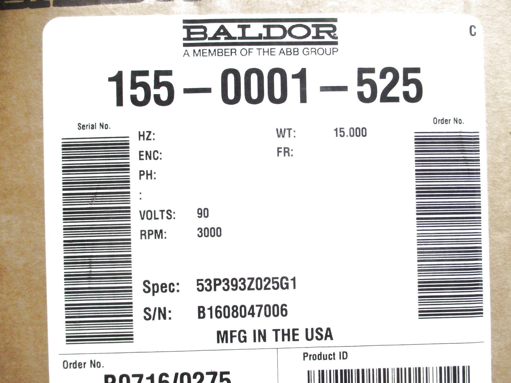 BALDOR MT-3353-BXYAN NSMP