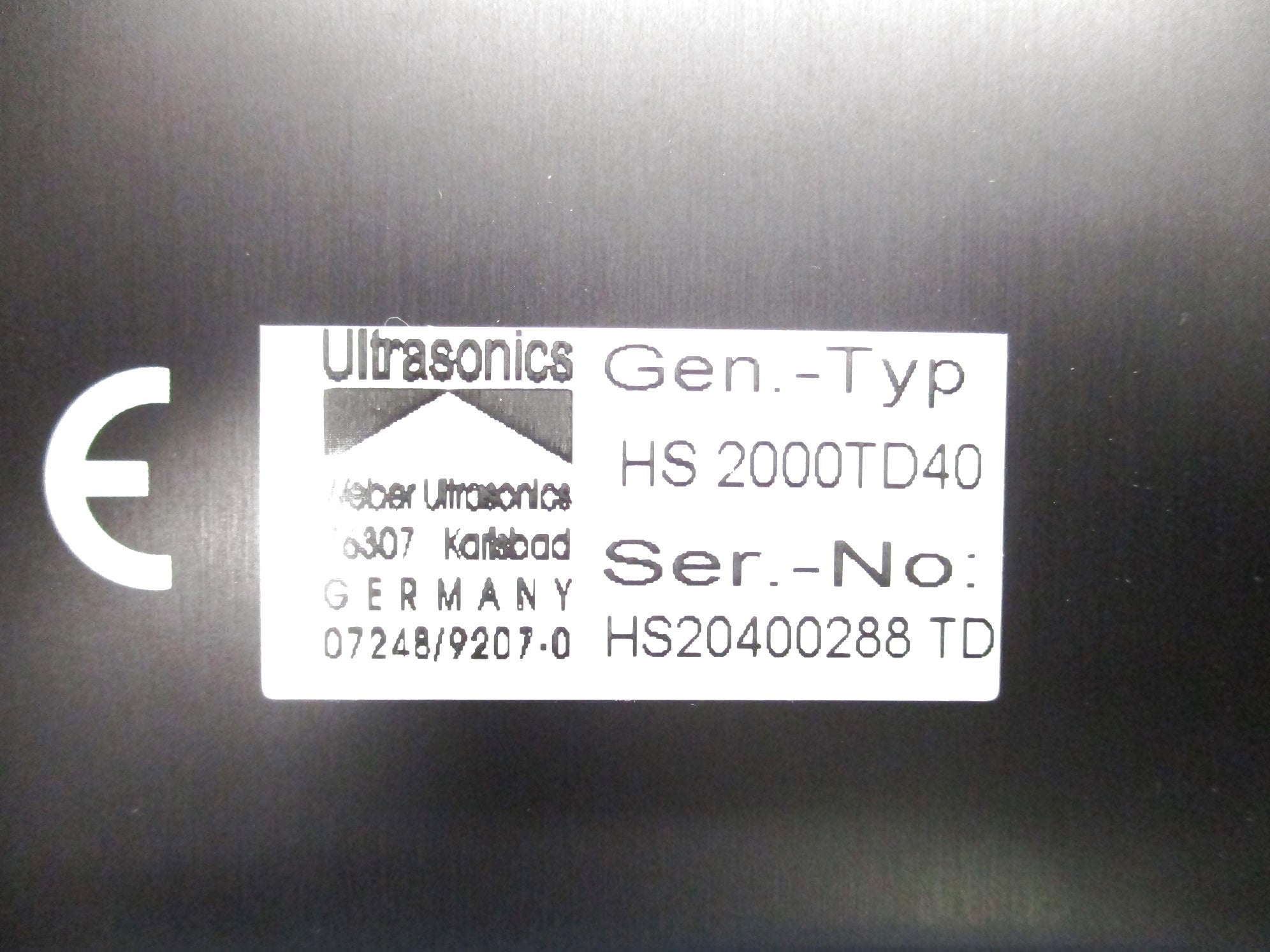 WEBER ULTRASONICS HS2000TD40 NSNP