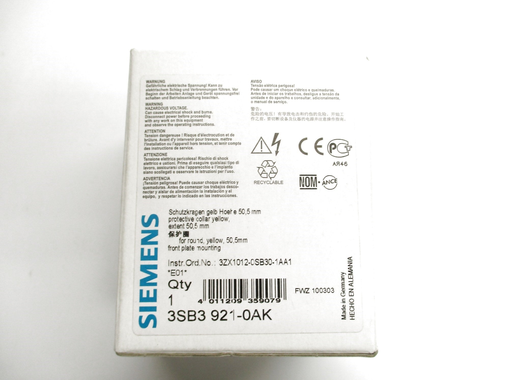 SIEMENS 3SB3921-0AK NSMP