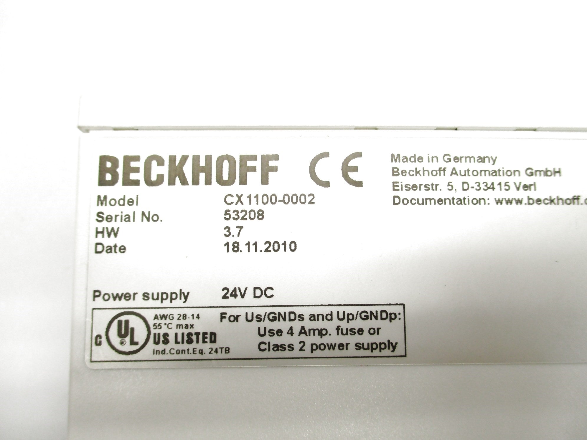BECKHOFF CX1100-0002 NSNP